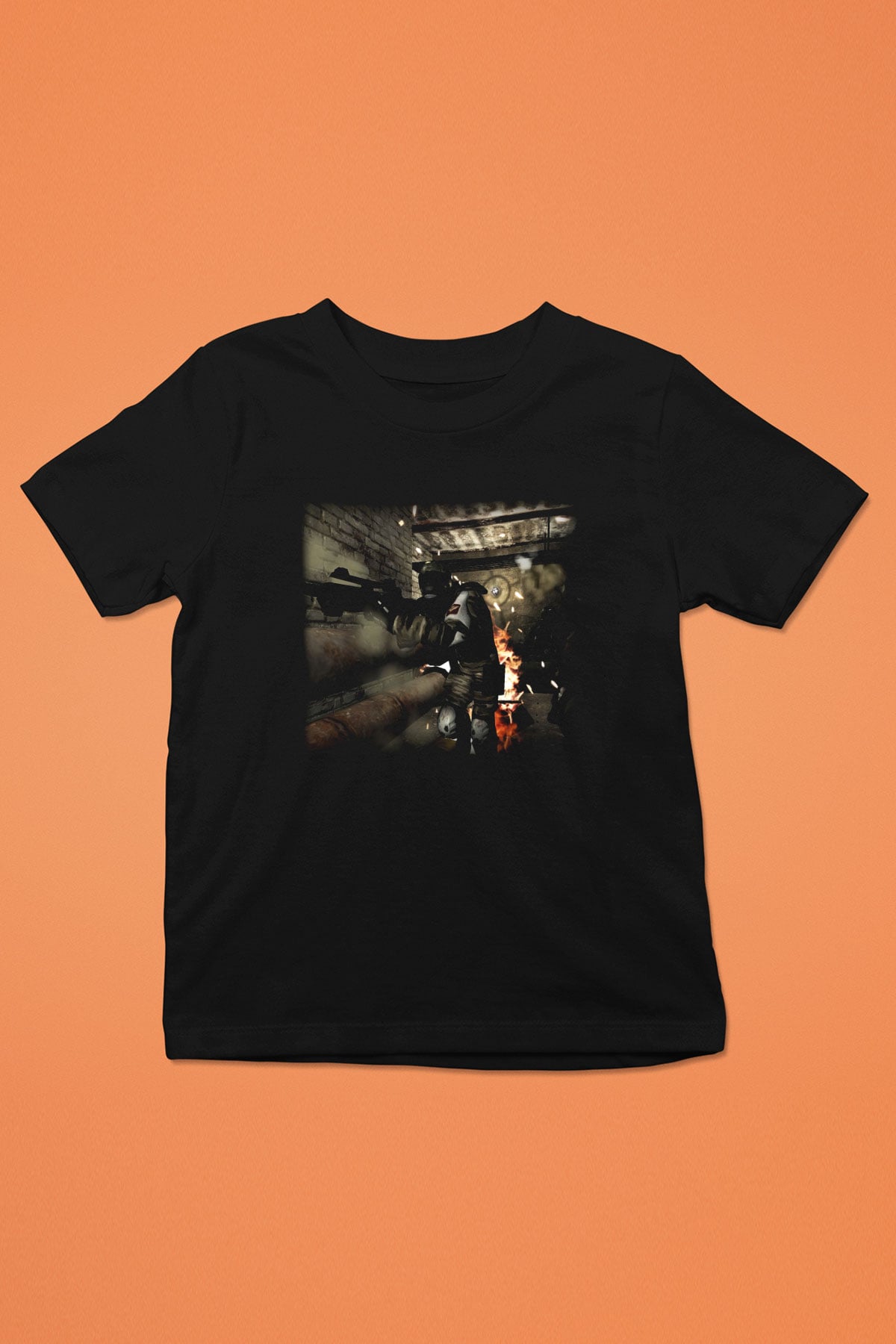 Fear Baskılı Siyah Unisex Çocuk Tişört