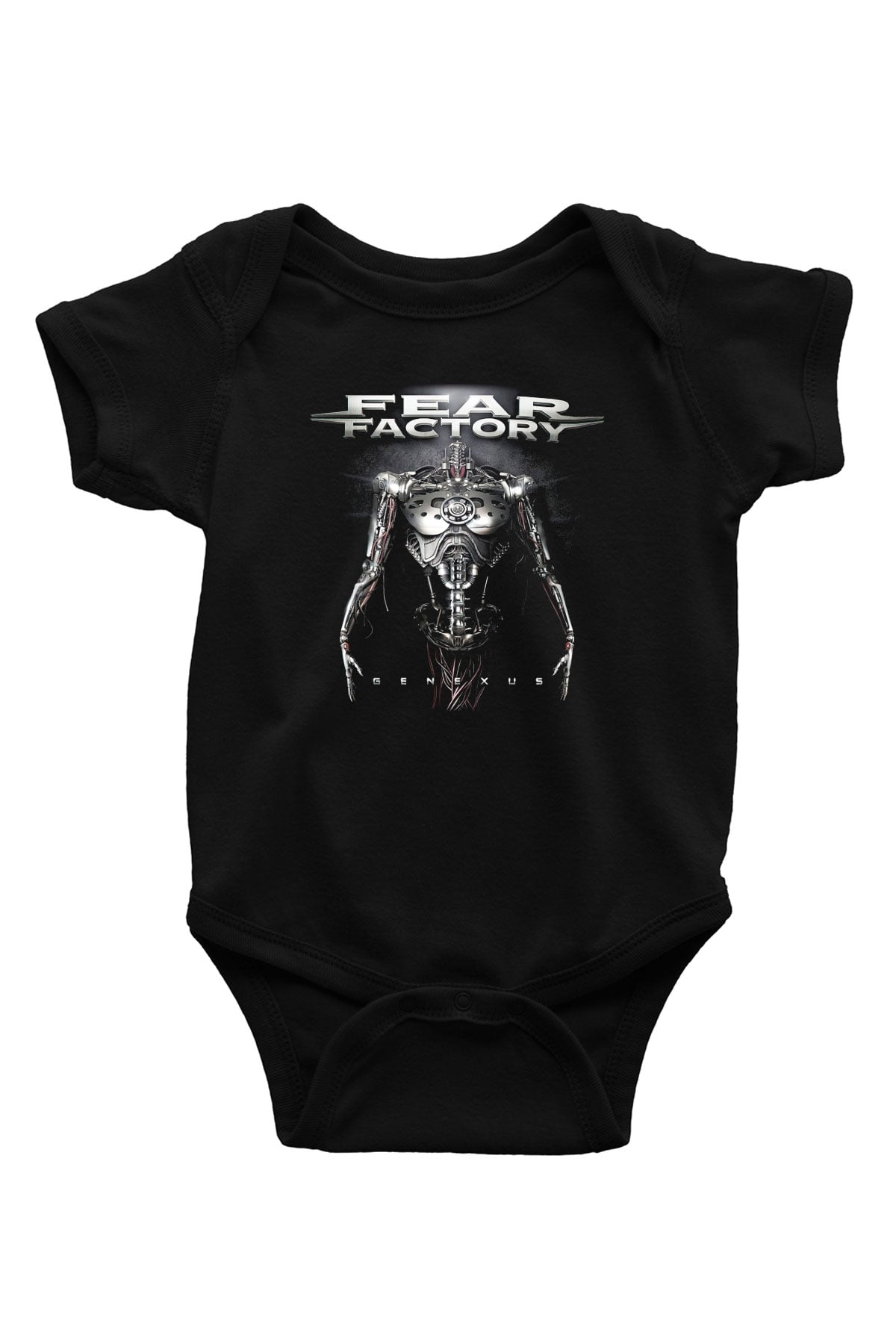Fear Factory Baskılı Siyah Bebek Body - Zıbın