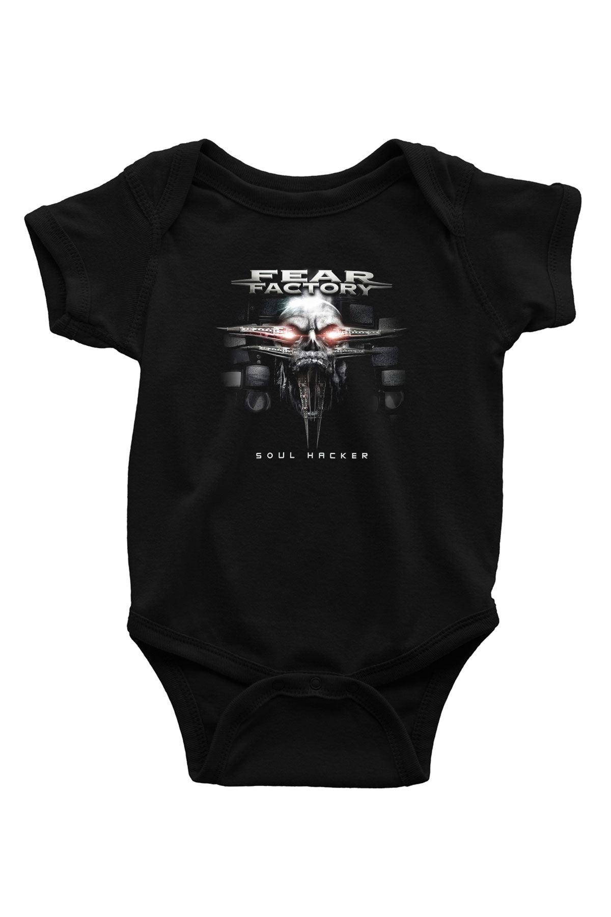 Fear Factory Baskılı Siyah Bebek Body - Zıbın
