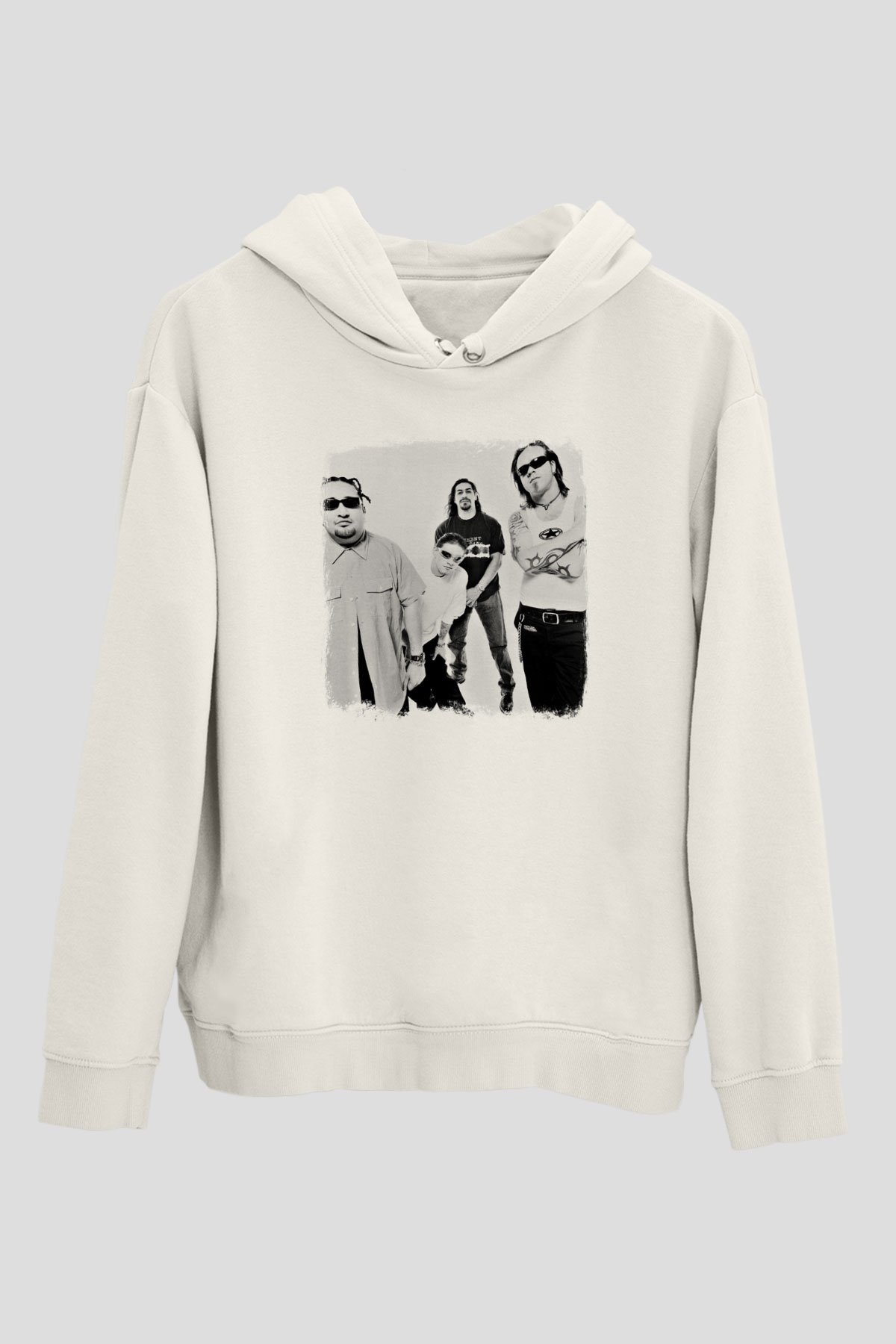 Fear Factory Baskılı Unisex Beyaz Hoodie