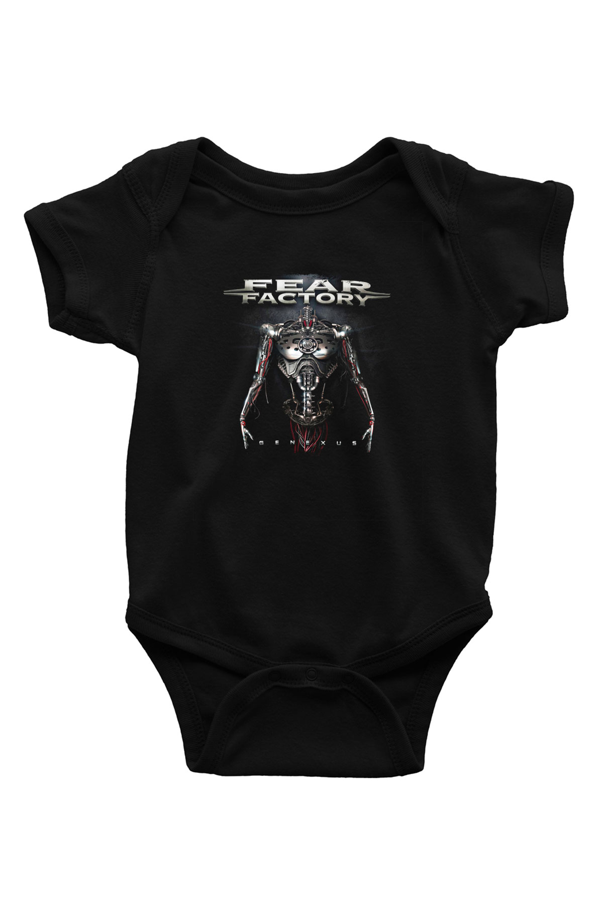 Fear Factory Baskılı Unisex Siyah Bebek Body - Zıbın