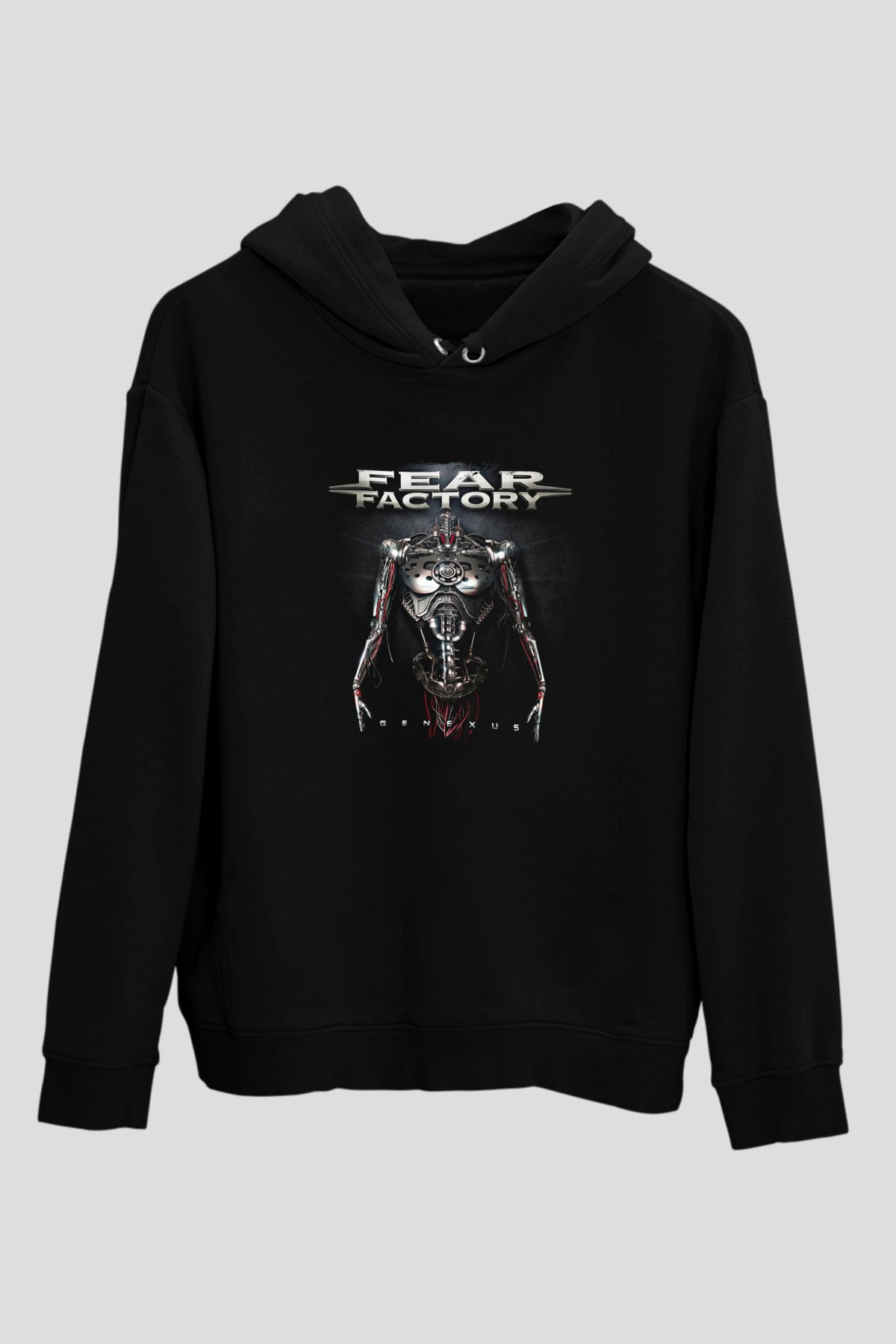 Fear Factory Baskılı Unisex Siyah Hoodie