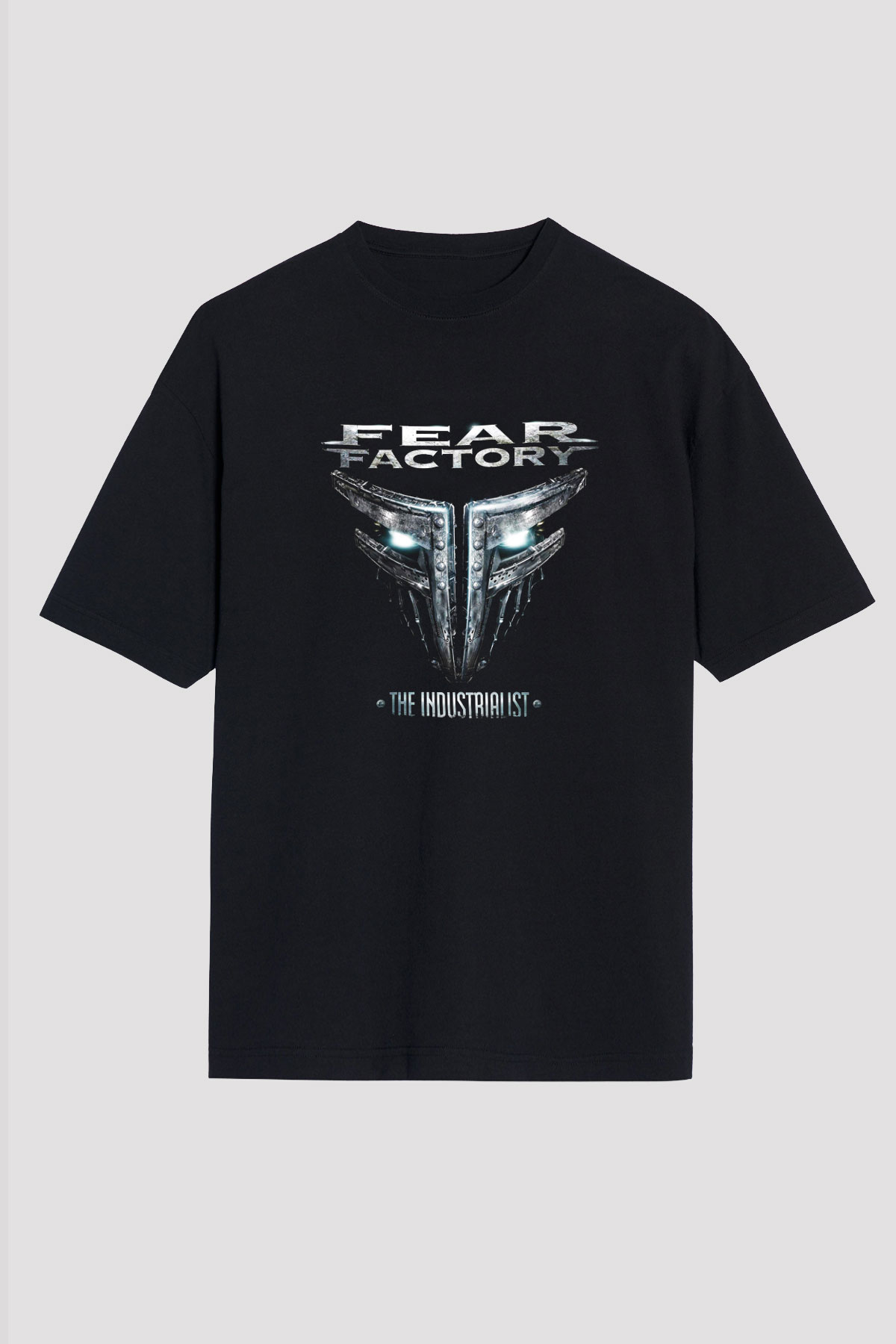 Fear Factory Baskılı Unisex Siyah Oversize Tişört