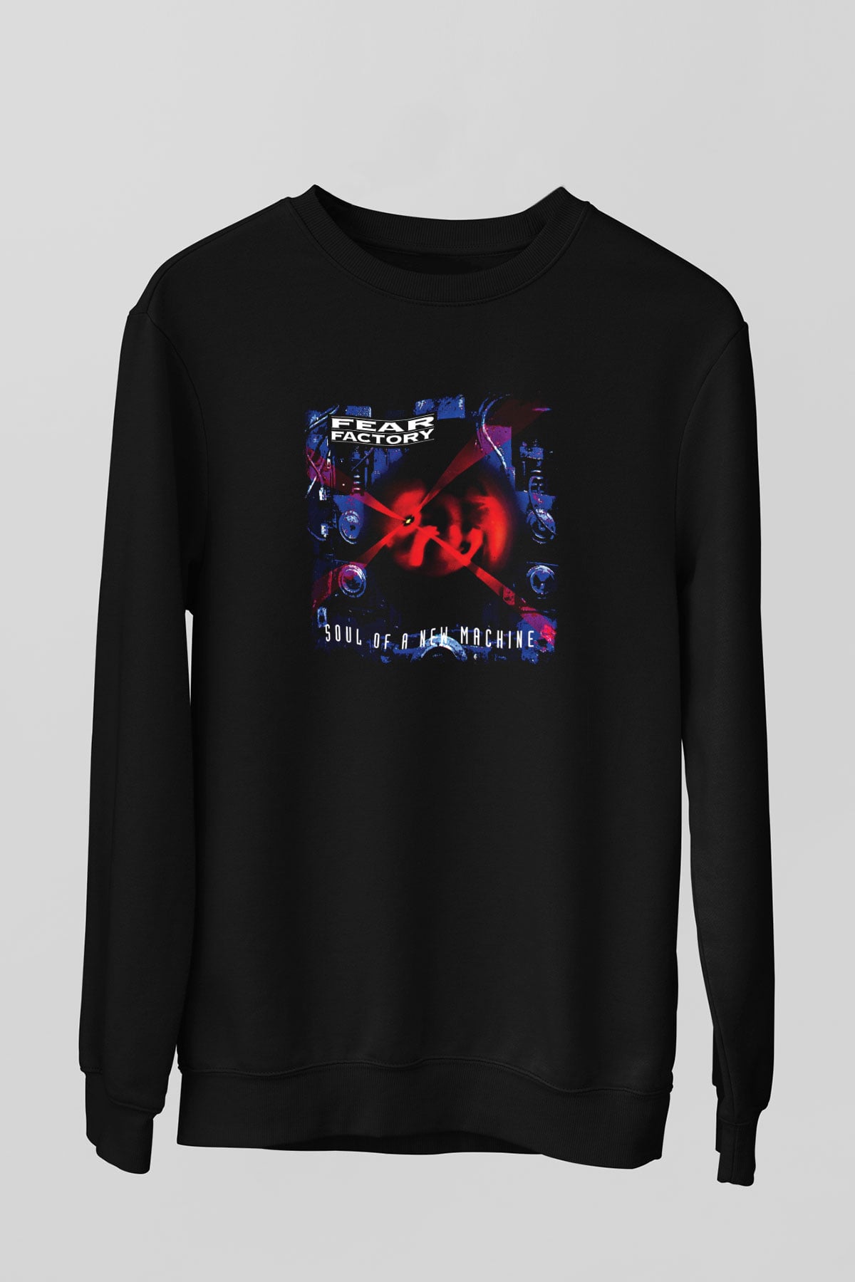 Fear Factory Baskılı Unisex Siyah Sweatshirt