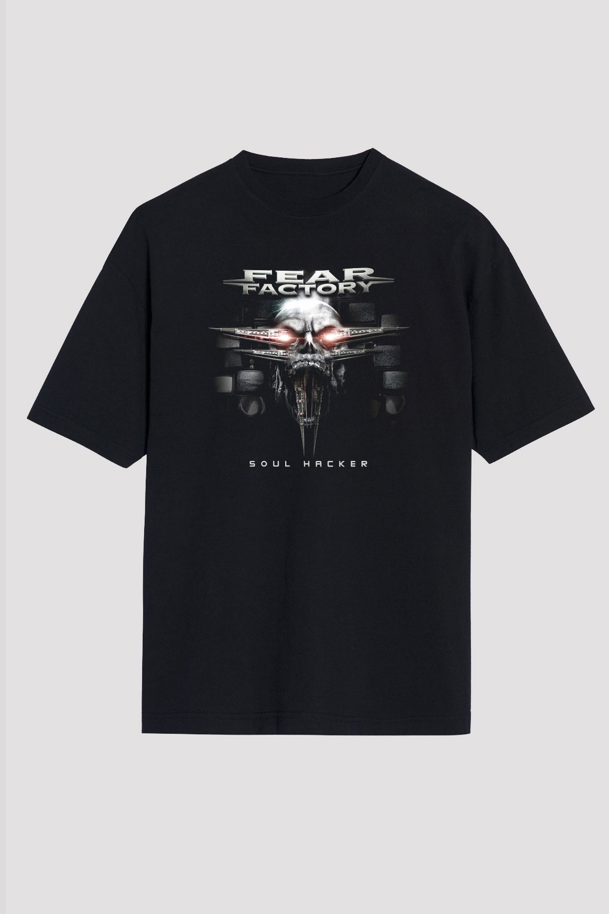 Fear Factory Siyah Unisex Oversize Tişört T-Shirt