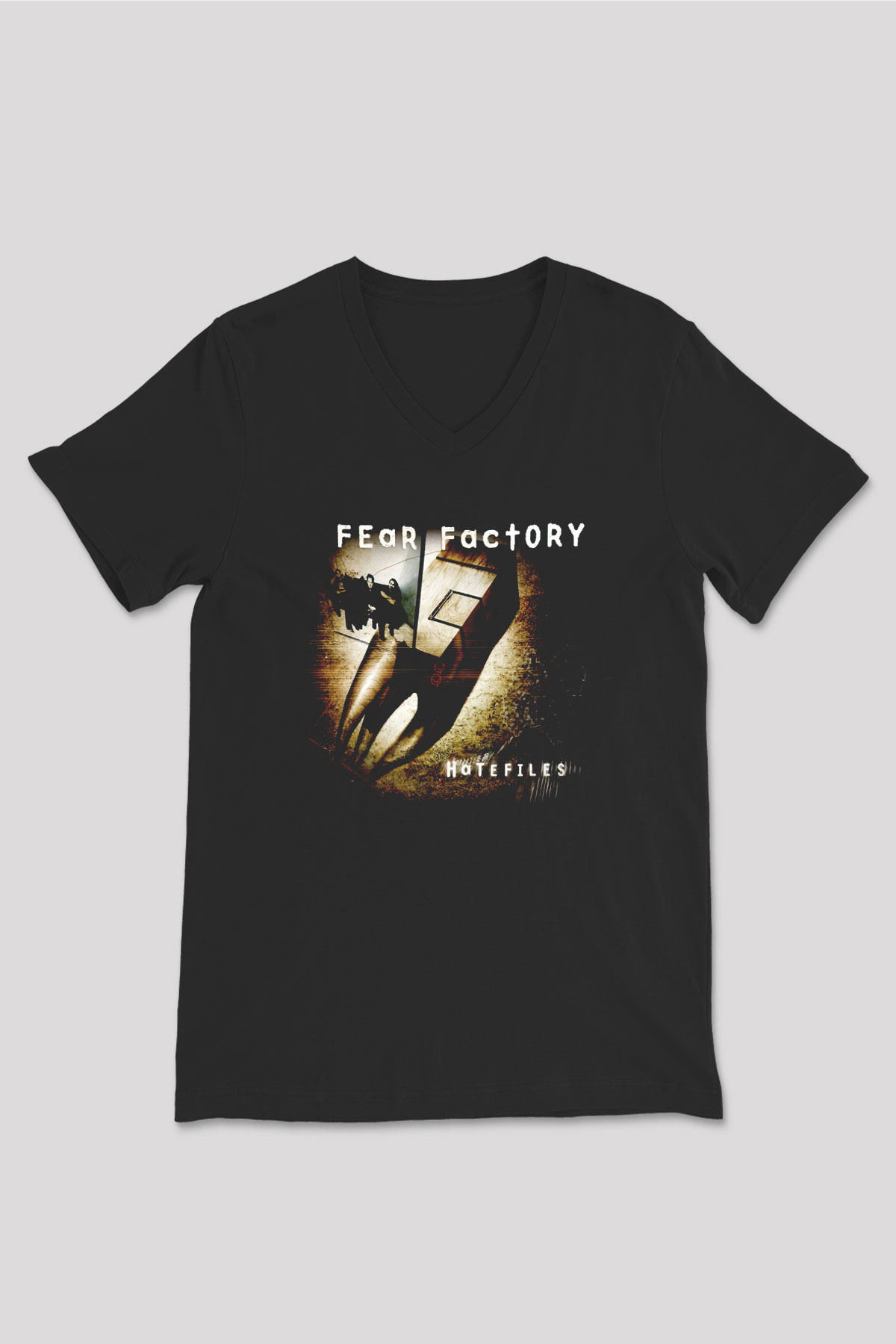 Fear Factory Siyah Unisex V Yaka Tişört