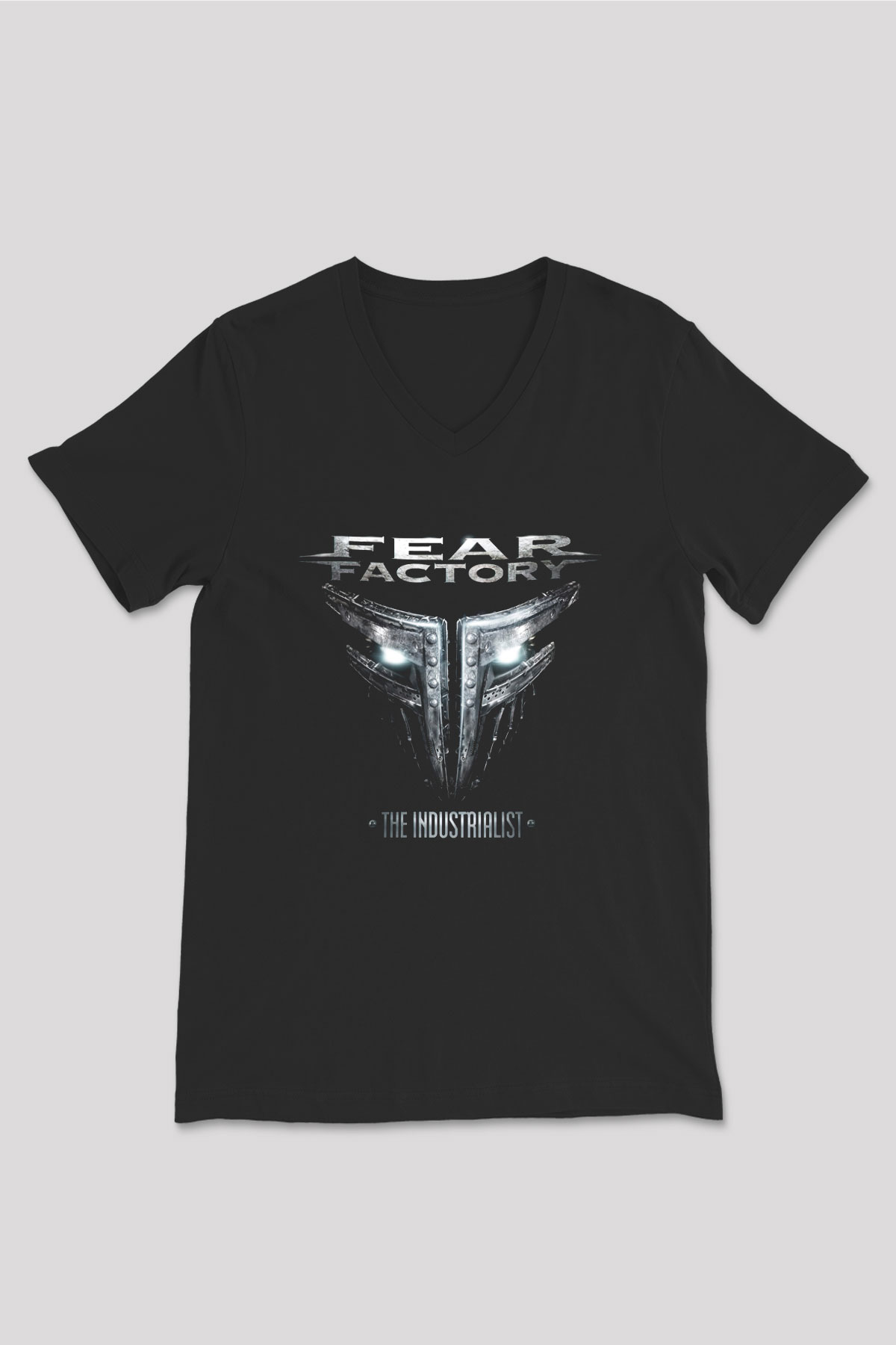 Fear Factory Siyah Unisex V Yaka Tişört T-Shirt
