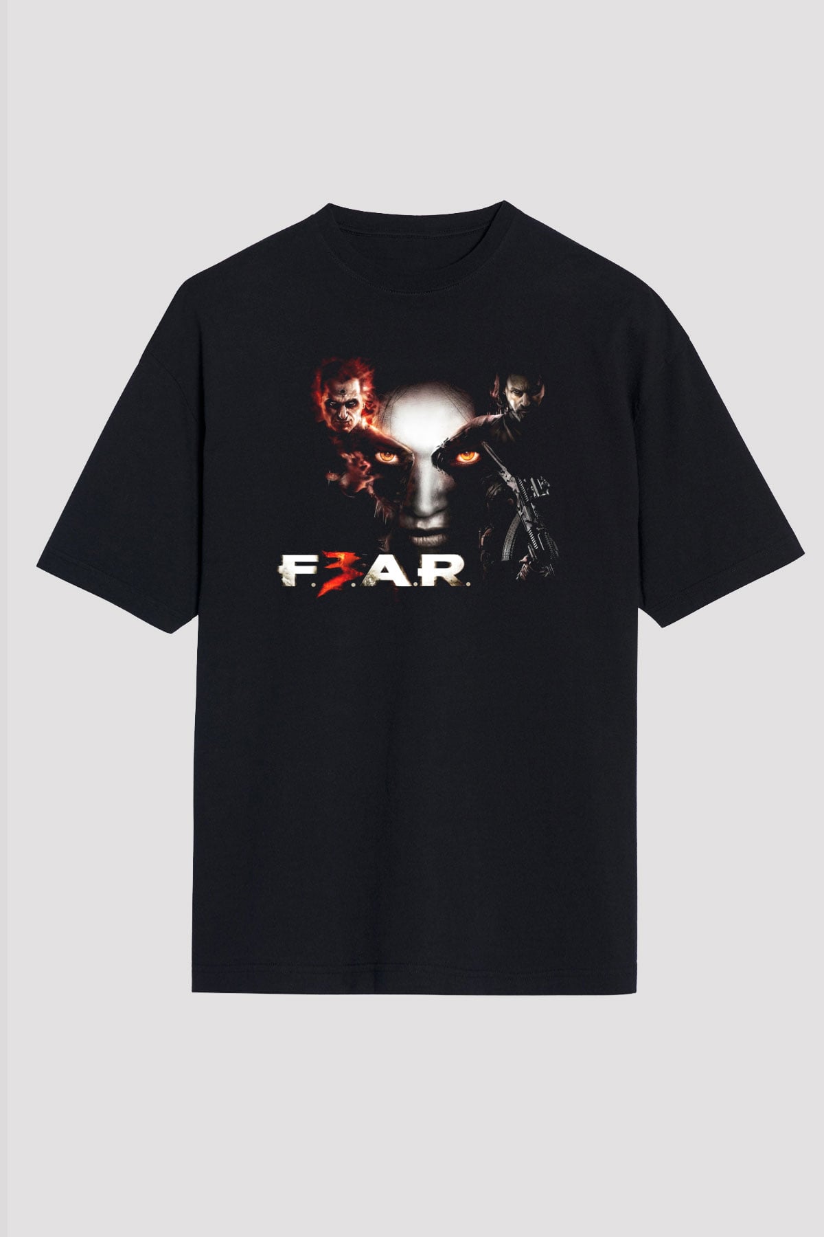 Fear Siyah Unisex Oversize Tişört T-Shirt