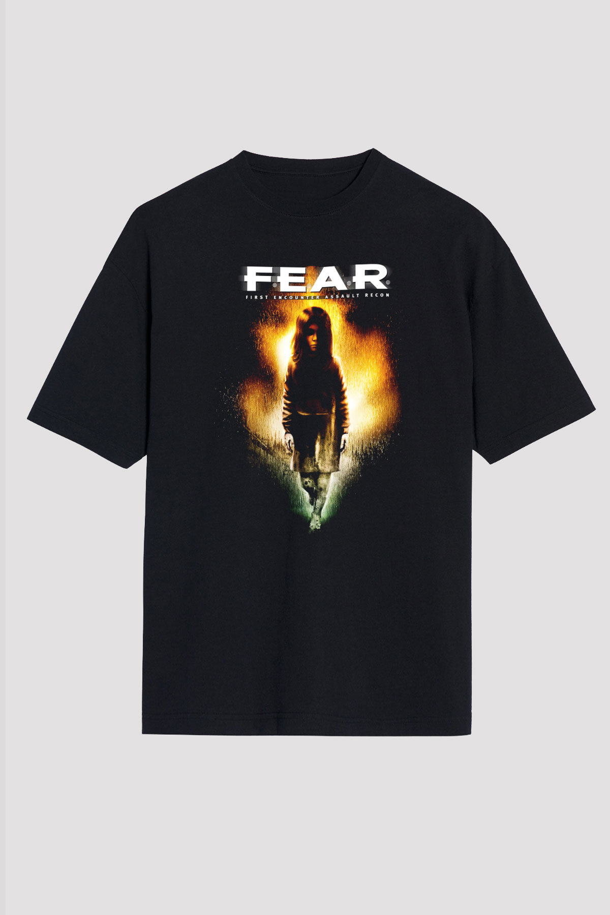 Fear Siyah Unisex Oversize Tişört T-Shirt