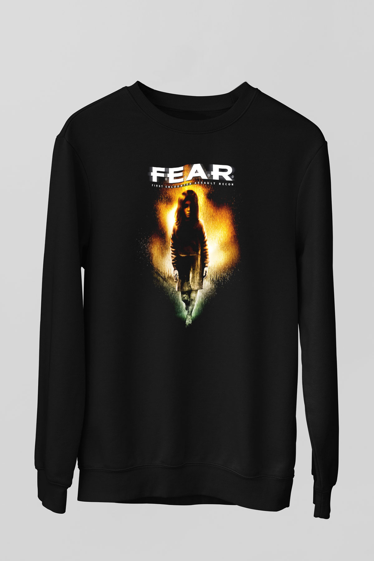 Fear Siyah Unisex Sweatshirt