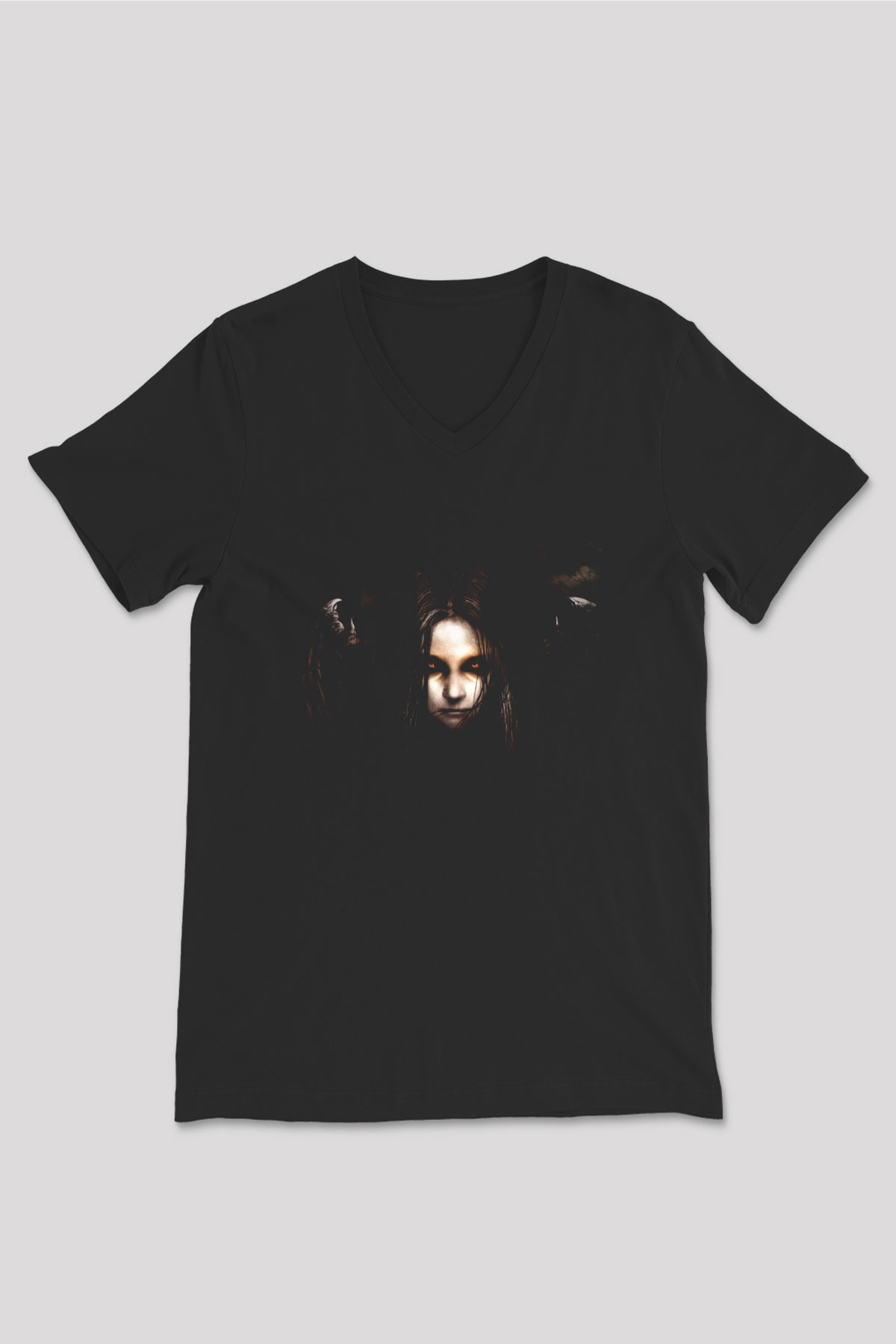Fear Siyah Unisex V Yaka Tişört T-Shirt