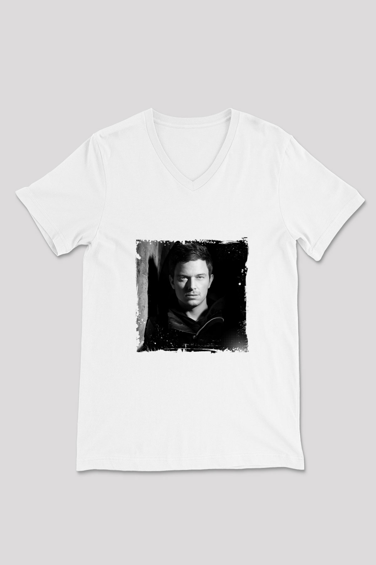 Fedde Le Grand Baskılı Beyaz V Yaka Unisex Tişört