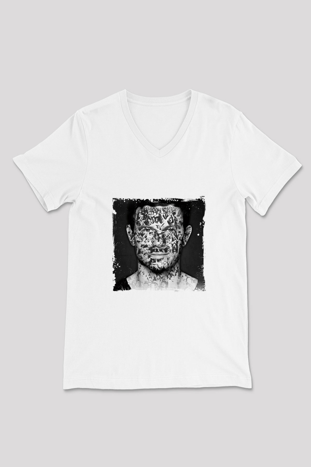 Fedde Le Grand Baskılı Beyaz V Yaka Unisex Tişört
