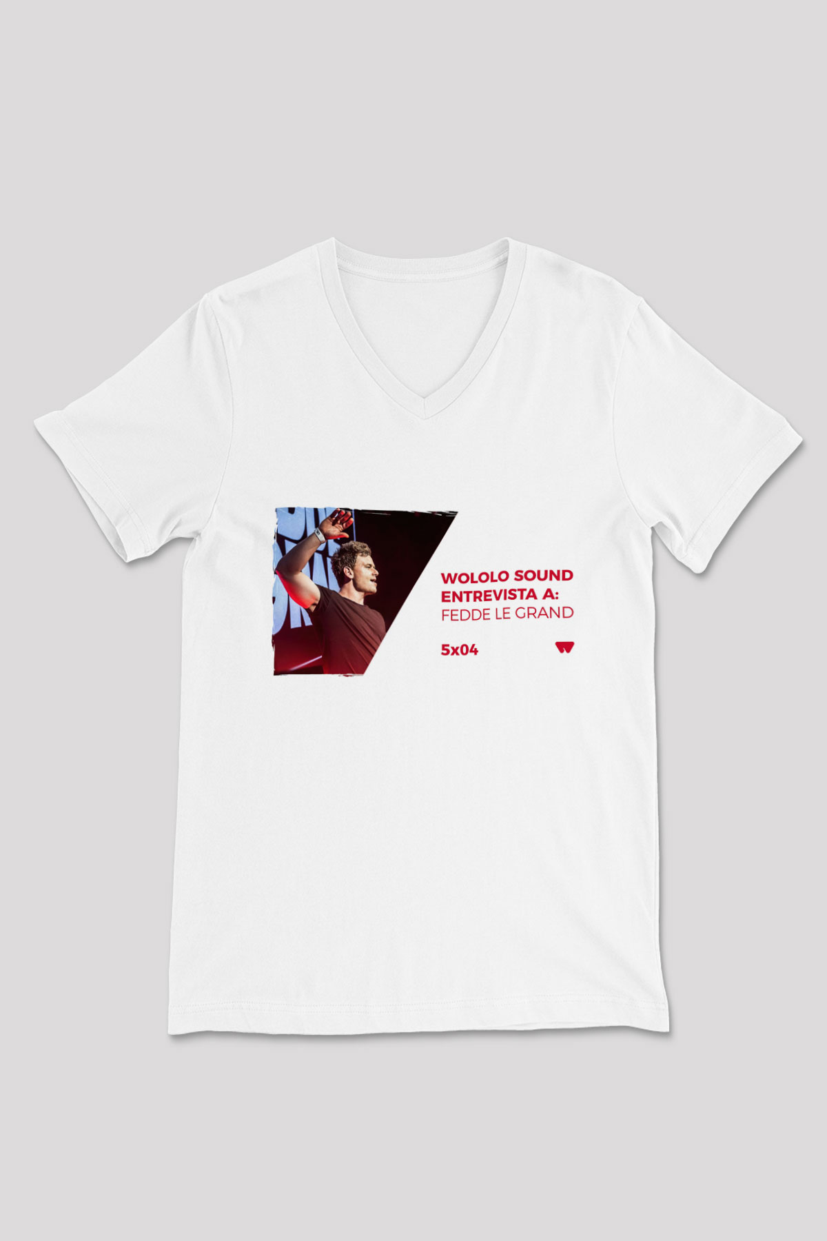 Fedde Le Grand Beyaz Unisex V Yaka Tişört