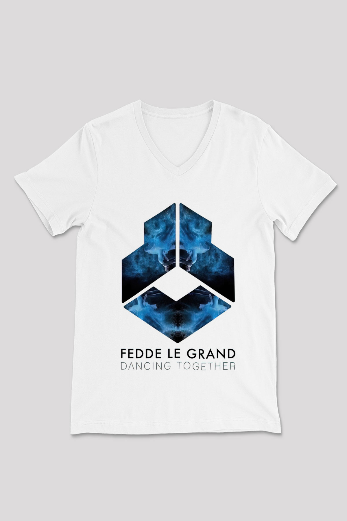 Fedde Le Grand Beyaz Unisex V Yaka Tişört