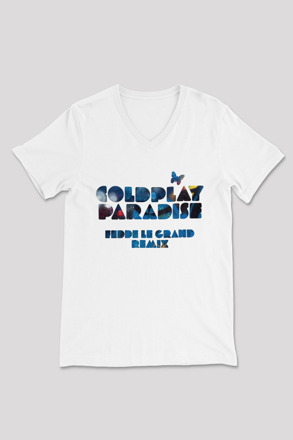 Fedde Le Grand Beyaz Unisex V Yaka Tişört