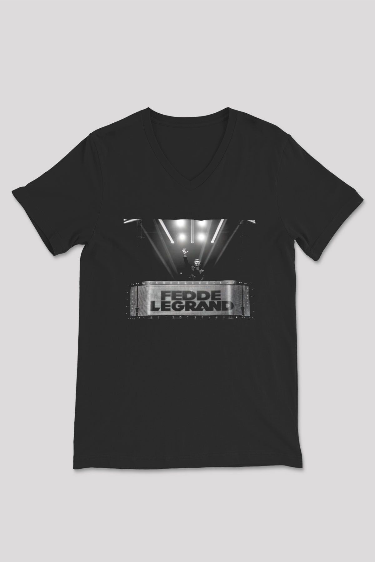 Fedde Le Grand Siyah Unisex V Yaka Tişört