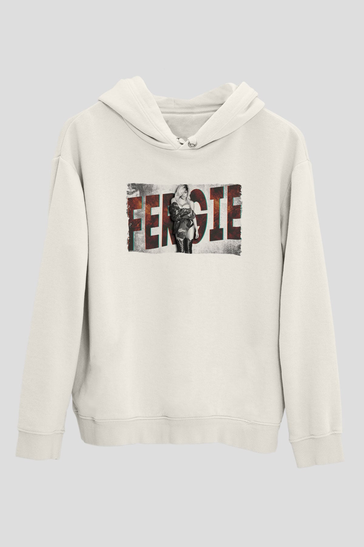 Fergie Beyaz Unisex Kapüşonlu Sweatshirt