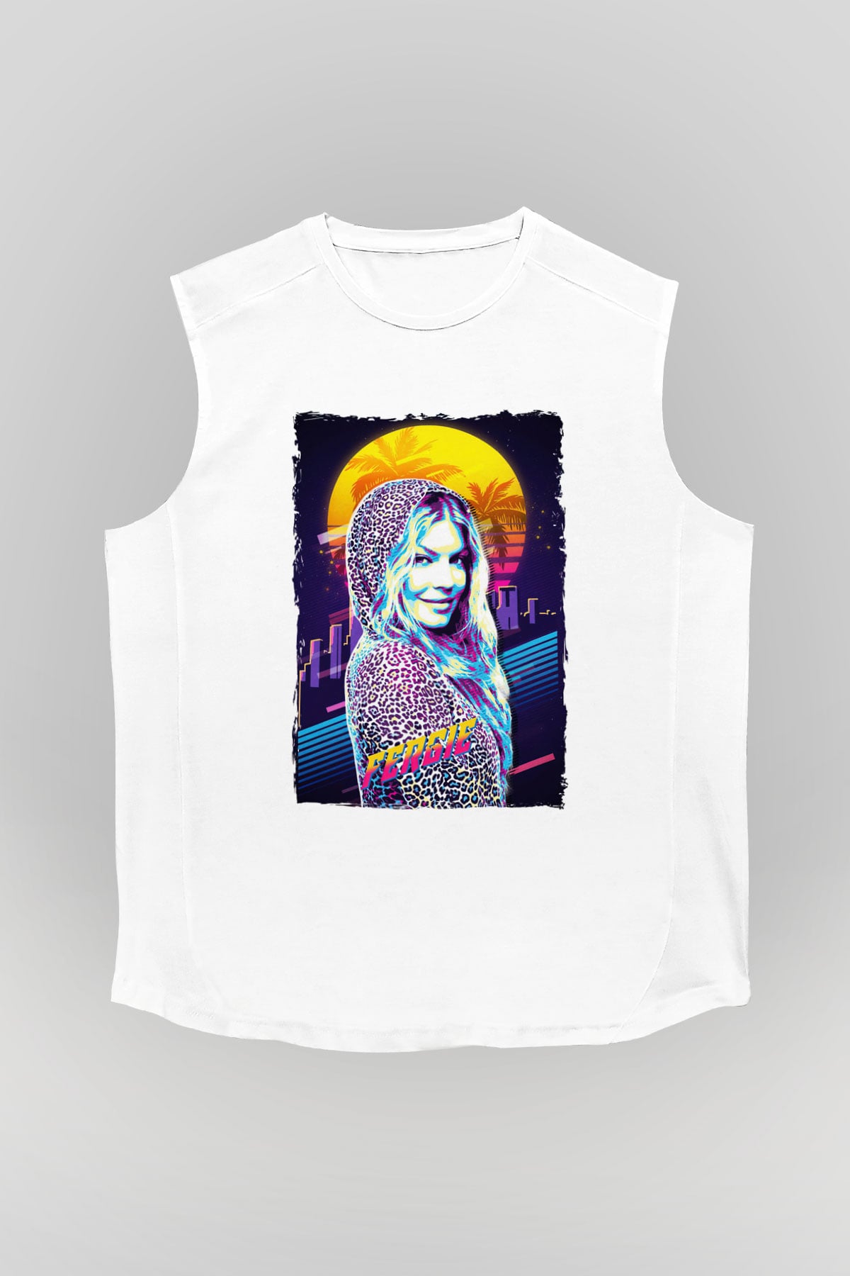 Fergie Beyaz Unisex Kolsuz Tişört