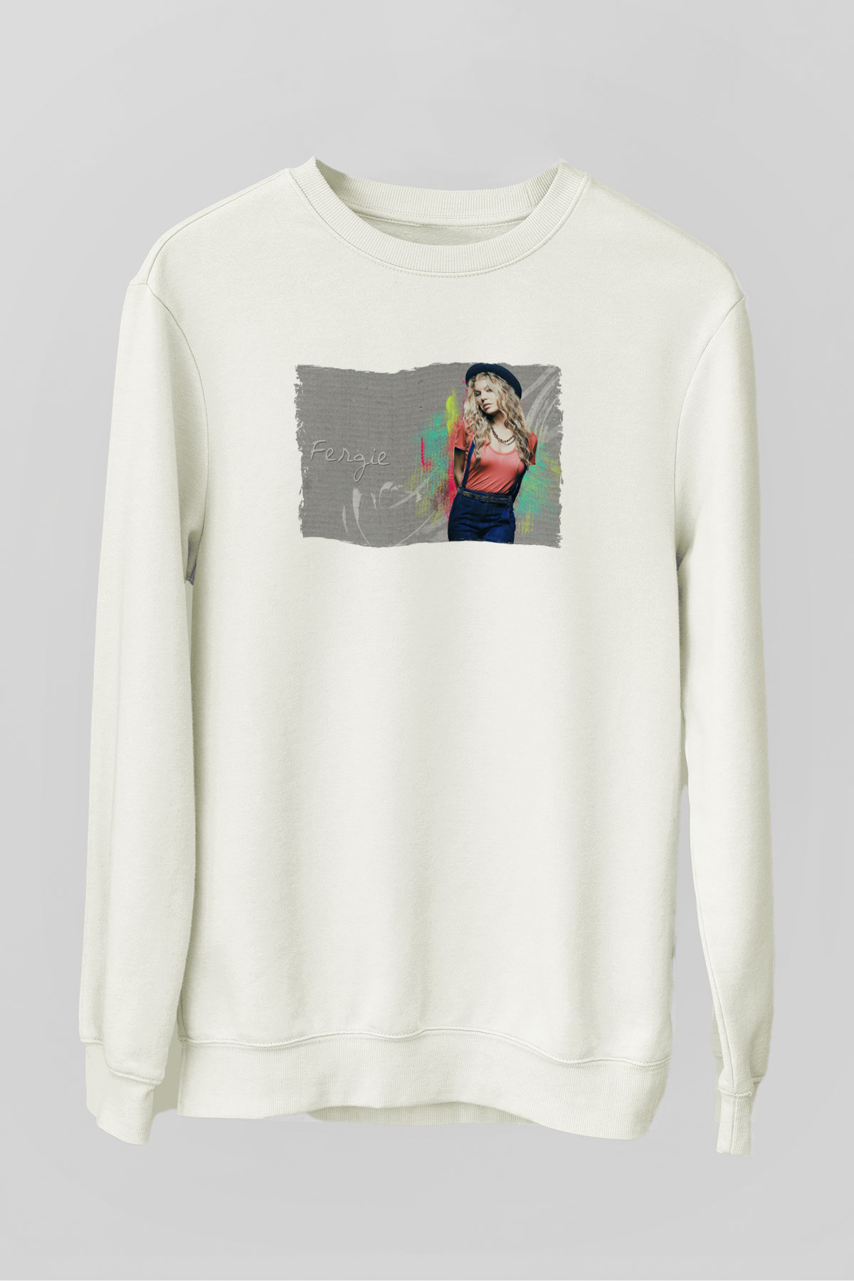 Fergie Beyaz Unisex Sweatshirt