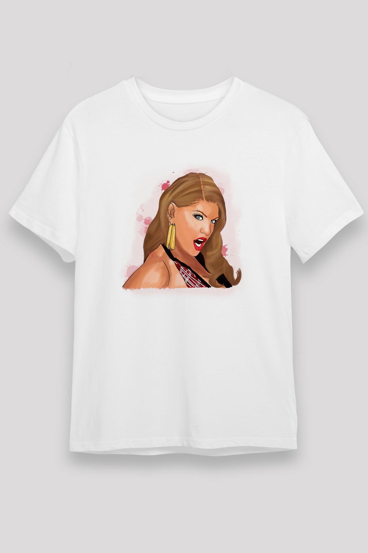 Fergie Beyaz Unisex Tişört T-Shirt - TişörtFabrikası