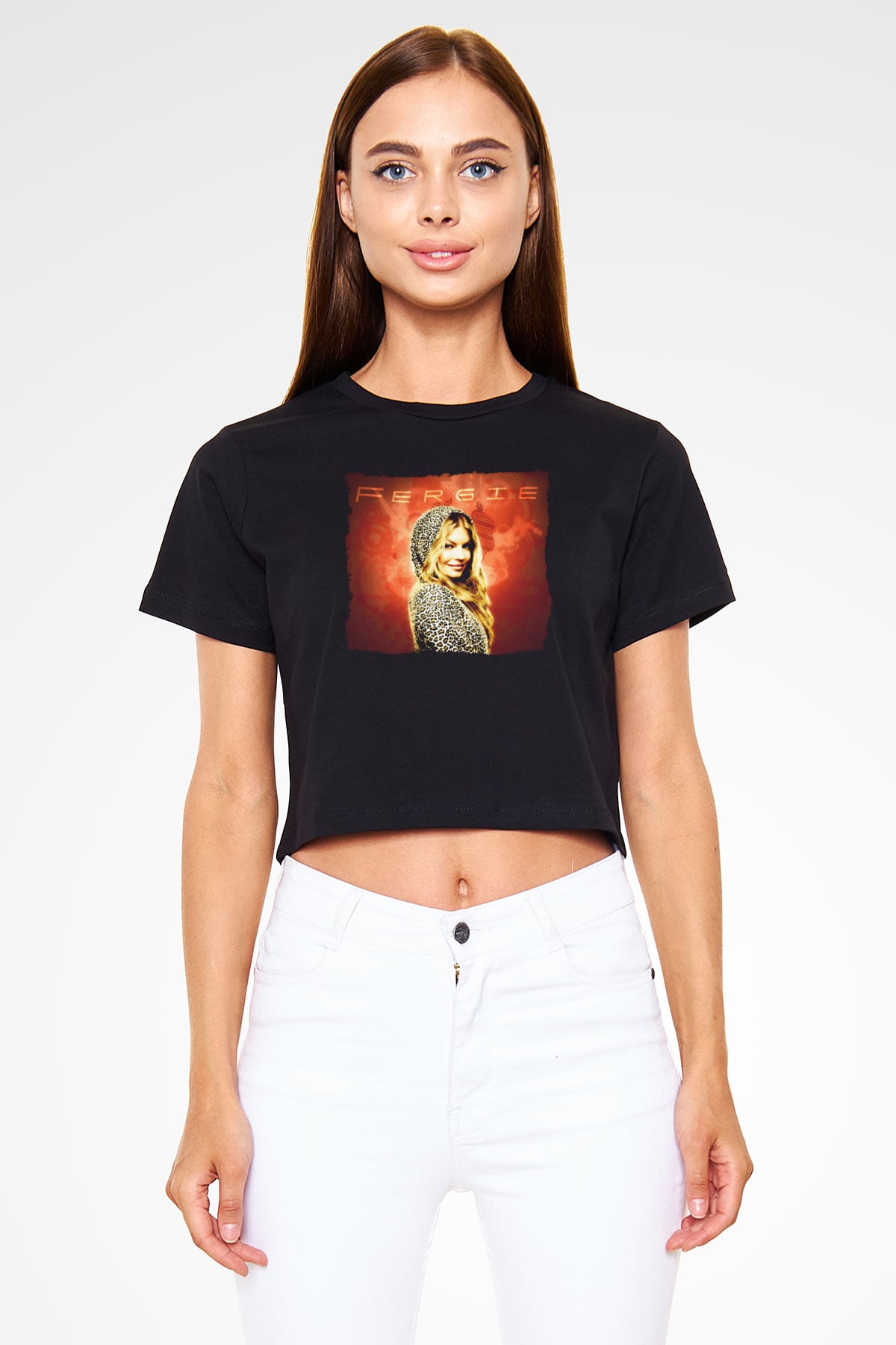 Fergie Siyah  Crop Top Tişört