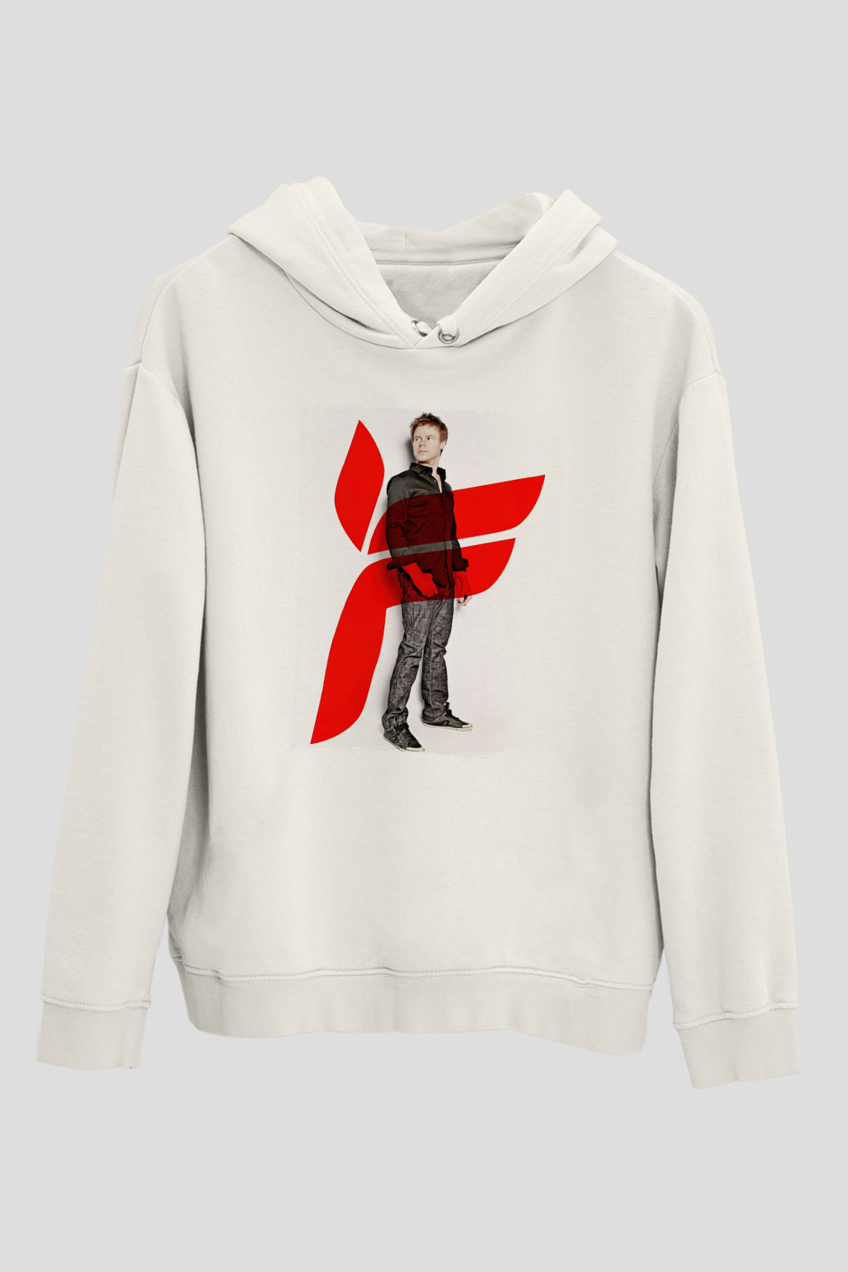 Ferry Corsten Beyaz Unisex Kapüşonlu Sweatshirt