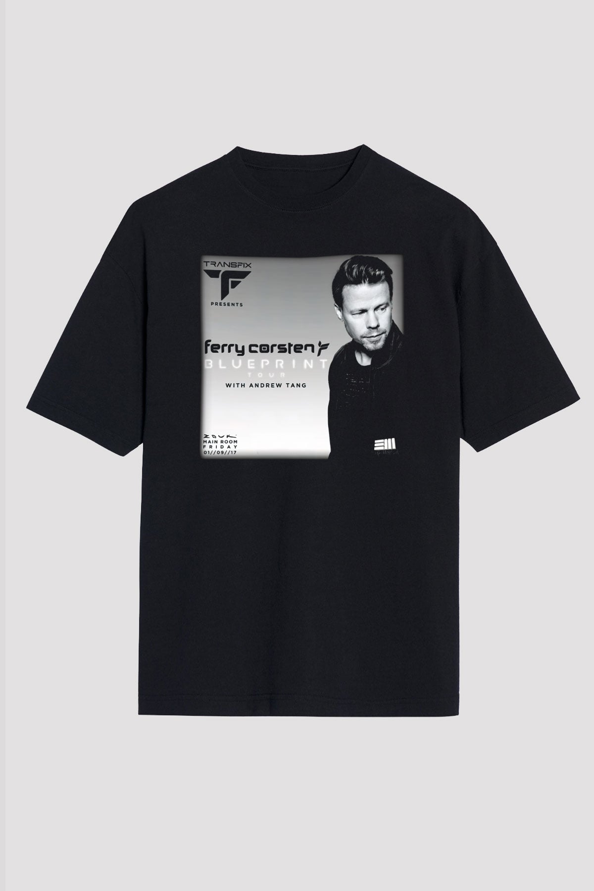 Ferry Corsten Siyah Unisex Oversize Tişört T-Shirt