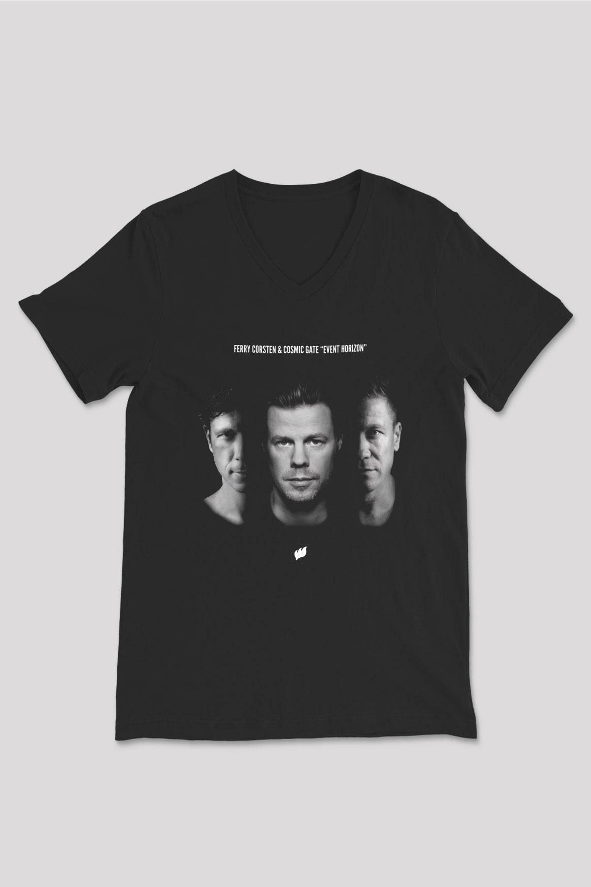 Ferry Corsten Siyah Unisex V Yaka Tişört