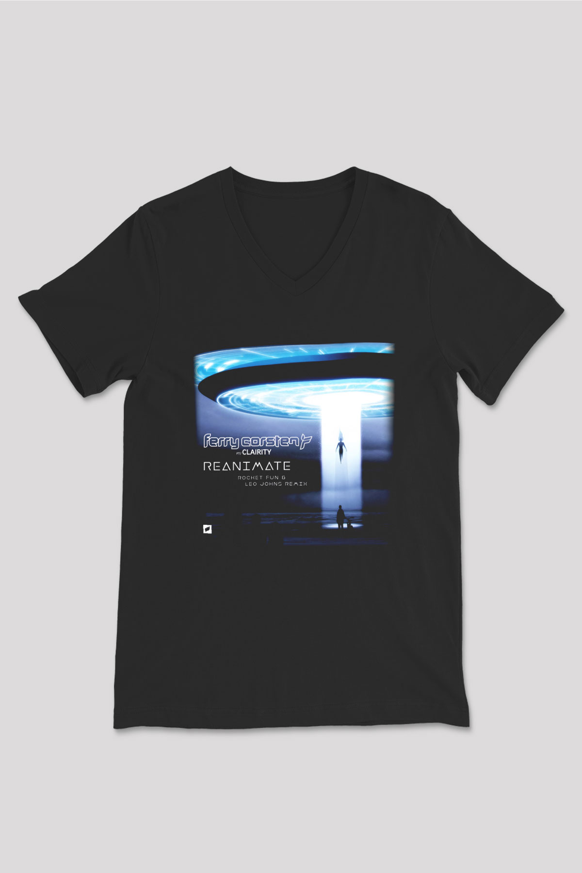 Ferry Corsten Siyah Unisex V Yaka Tişört T-Shirt