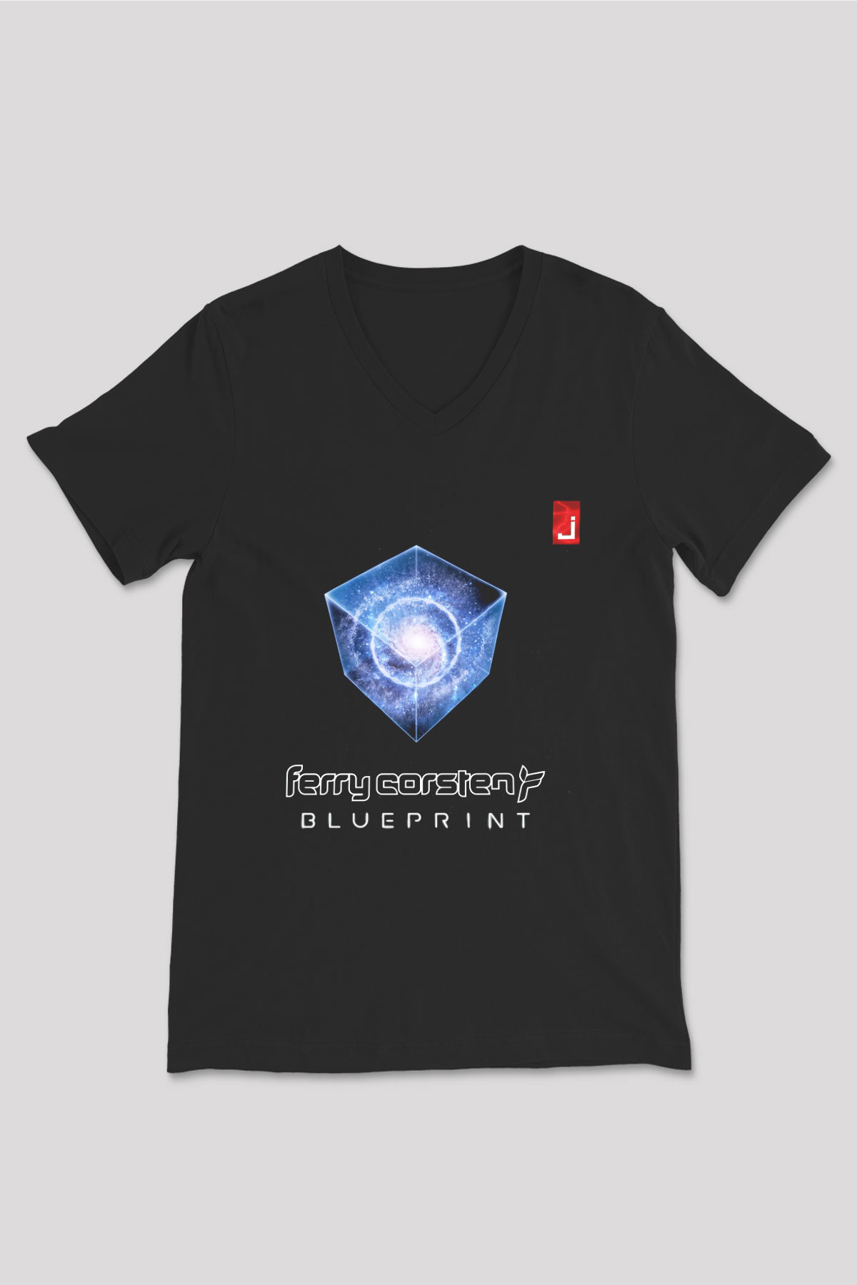 Ferry Corsten Siyah Unisex V Yaka Tişört T-Shirt