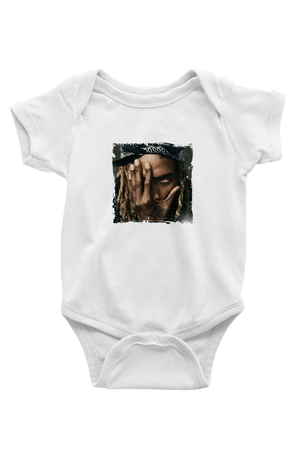 Fetty Wap Baskılı Unisex Beyaz Bebek Body - Zıbın