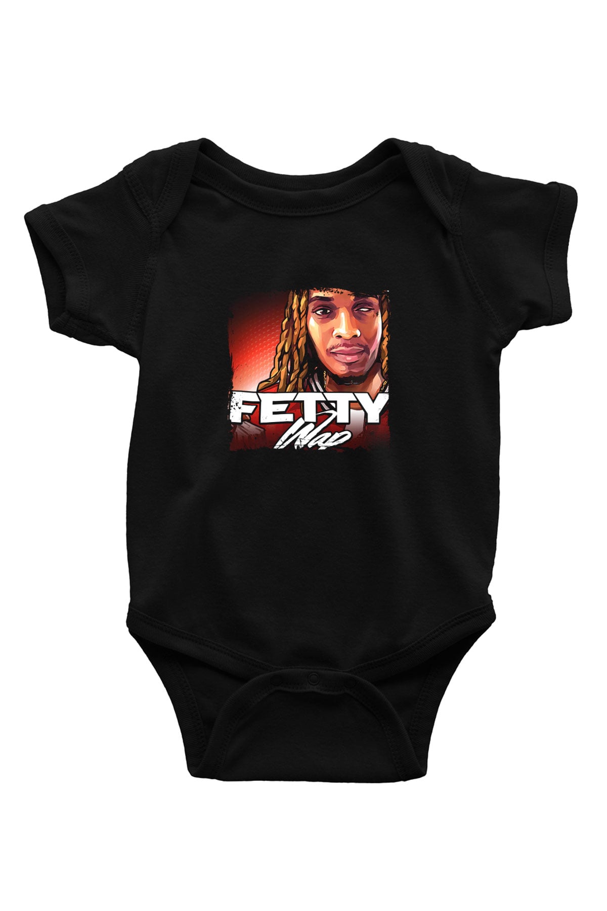 Fetty Wap Baskılı Unisex Siyah Bebek Body - Zıbın
