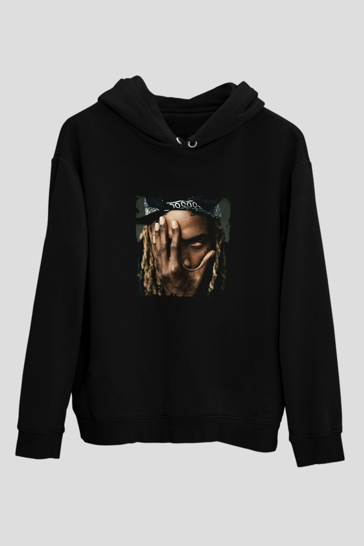 Fetty Wap Baskılı Unisex Siyah Hoodie