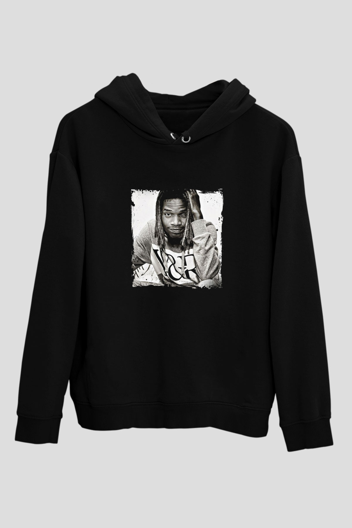 Fetty Wap Baskılı Unisex Siyah Hoodie