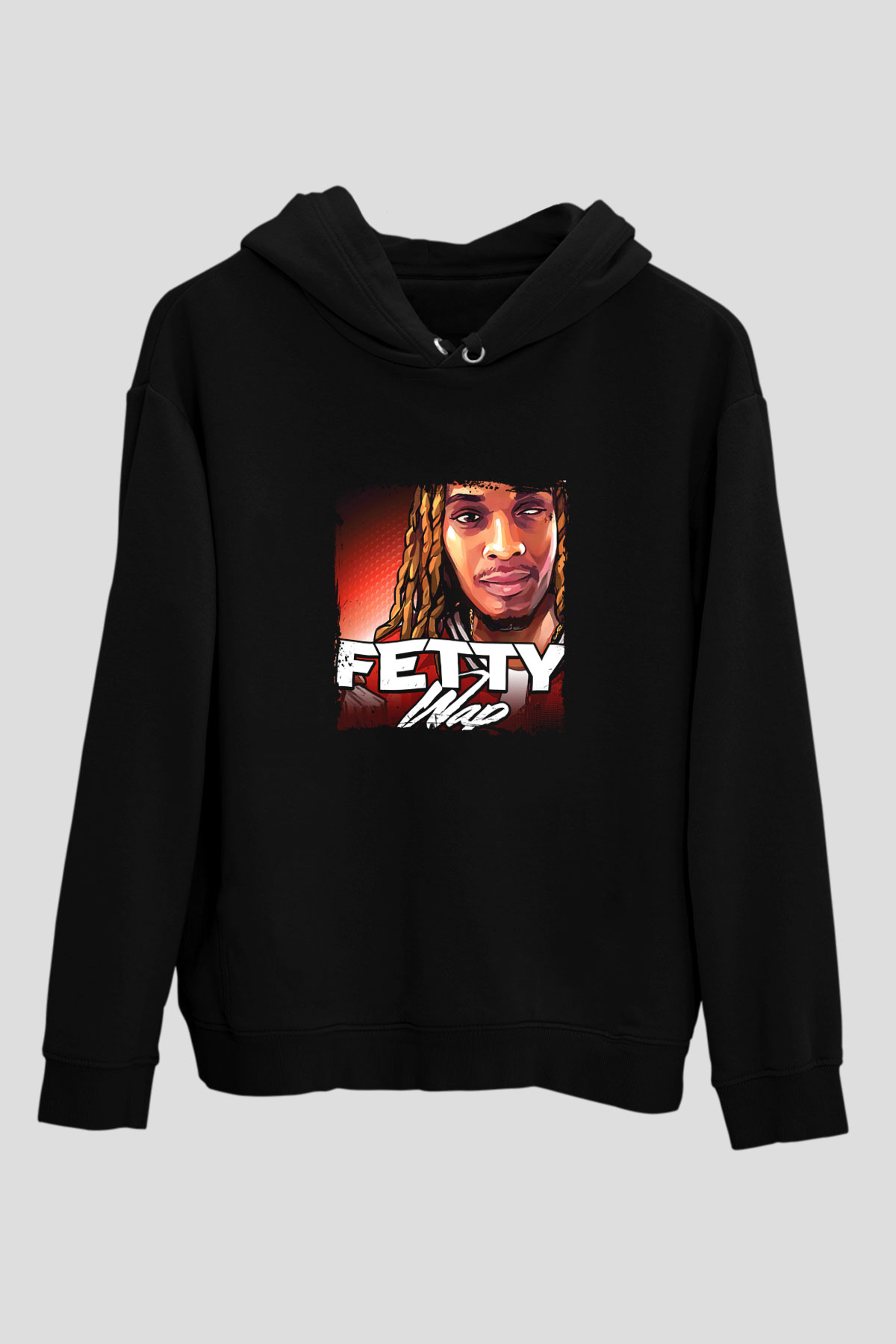 Fetty Wap Baskılı Unisex Siyah Hoodie