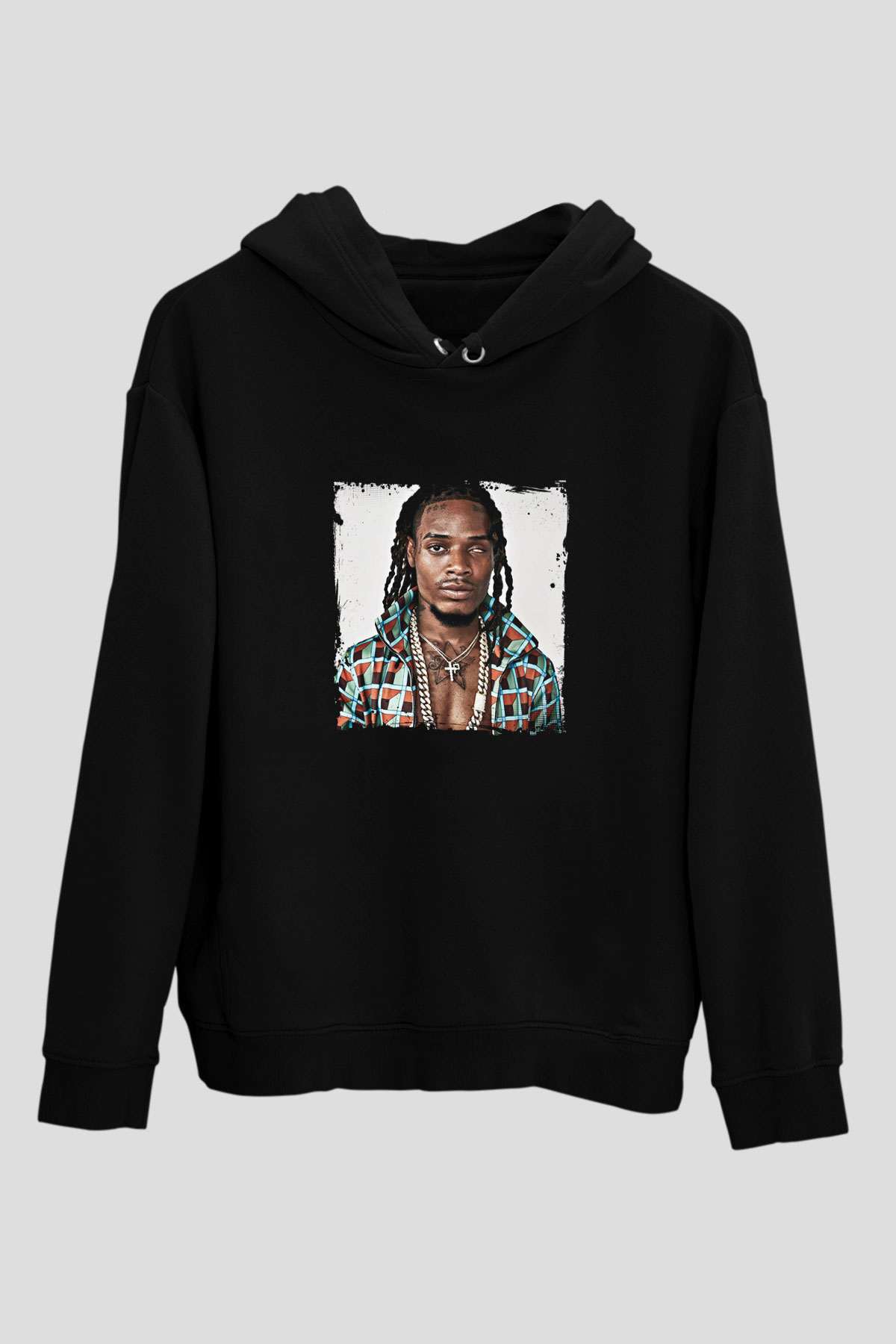Fetty Wap Baskılı Unisex Siyah Hoodie