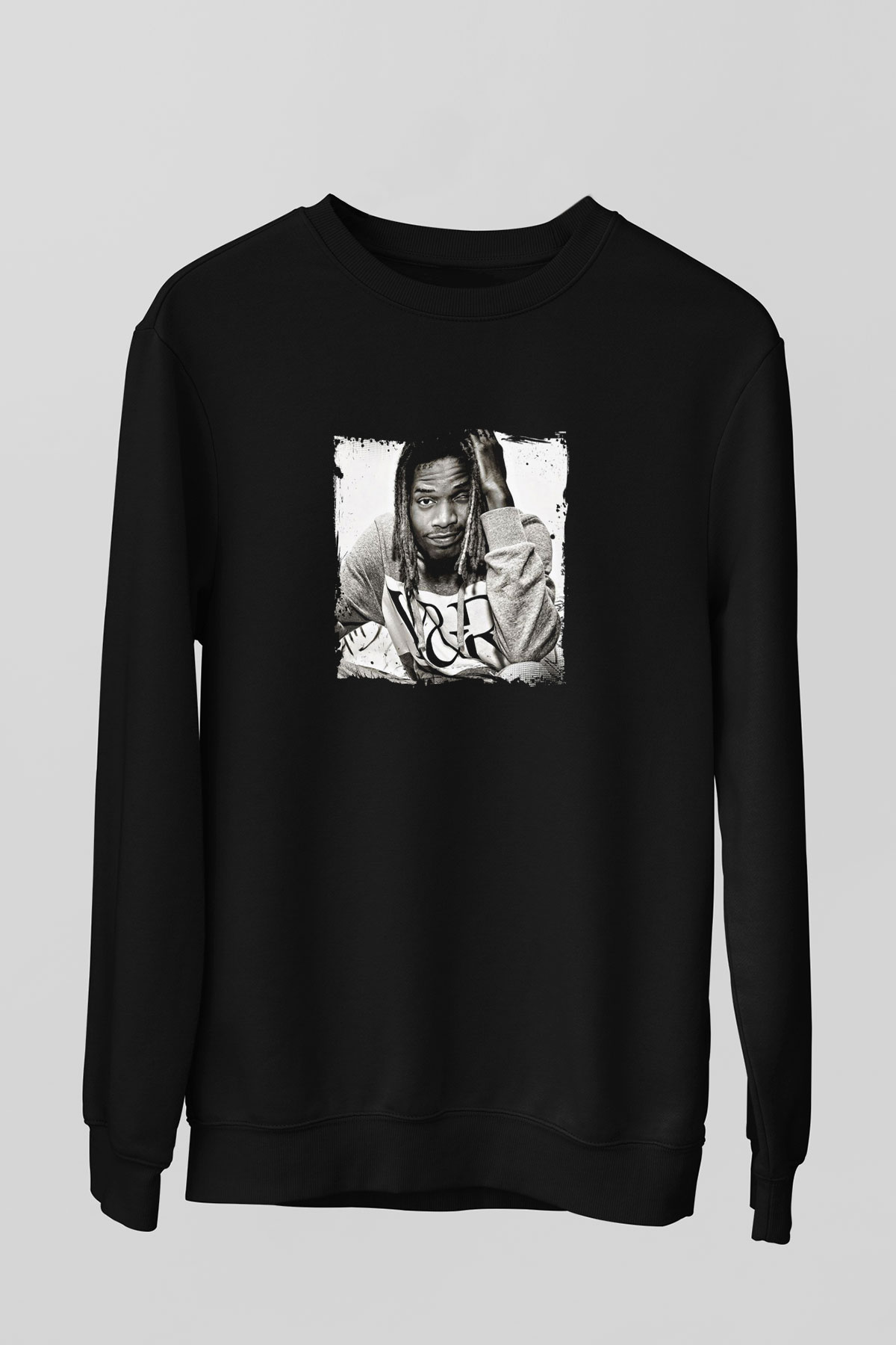 Fetty Wap Baskılı Unisex Siyah Sweatshirt
