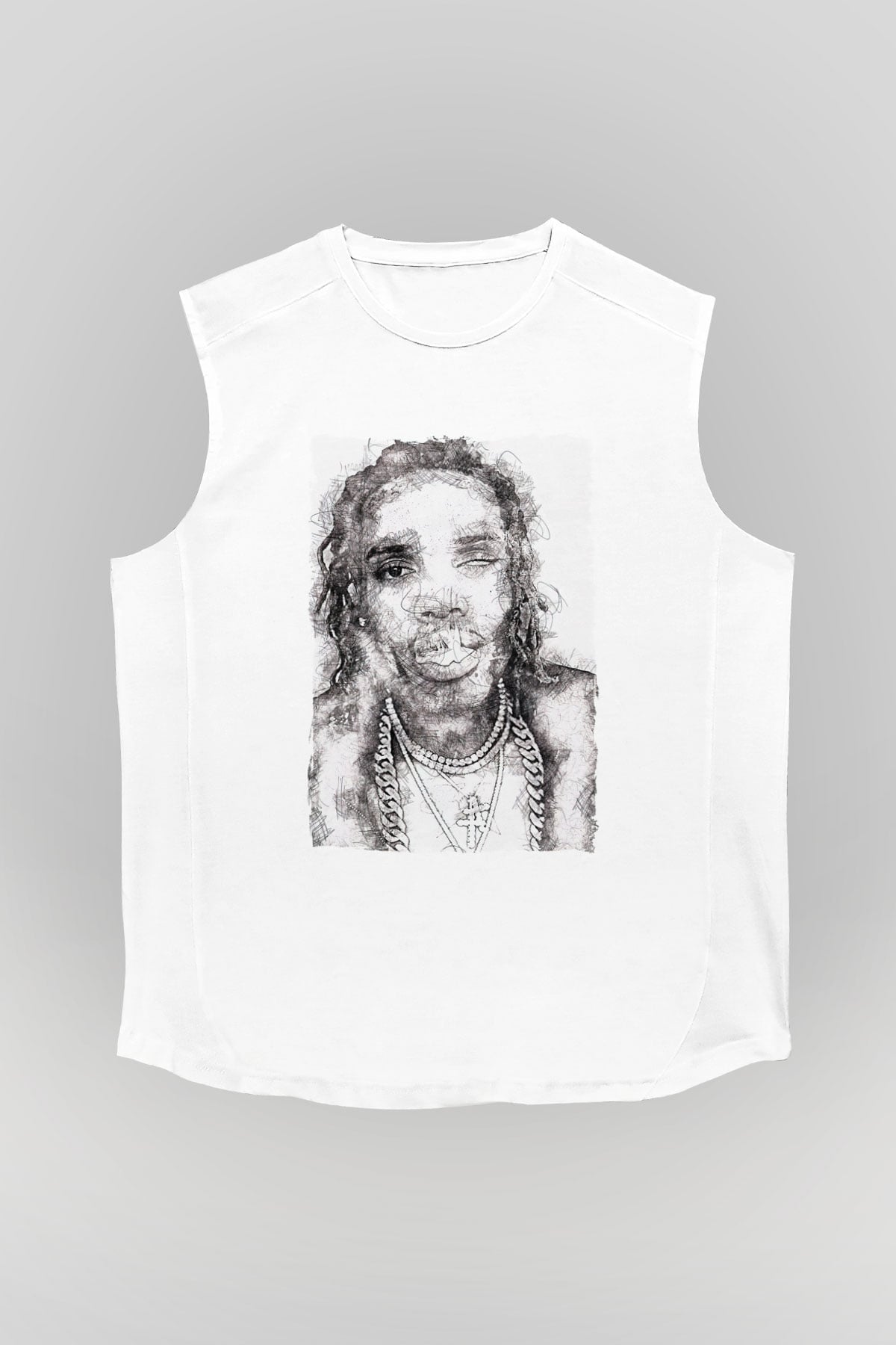 Fetty Wap Beyaz Unisex Kolsuz Tişört