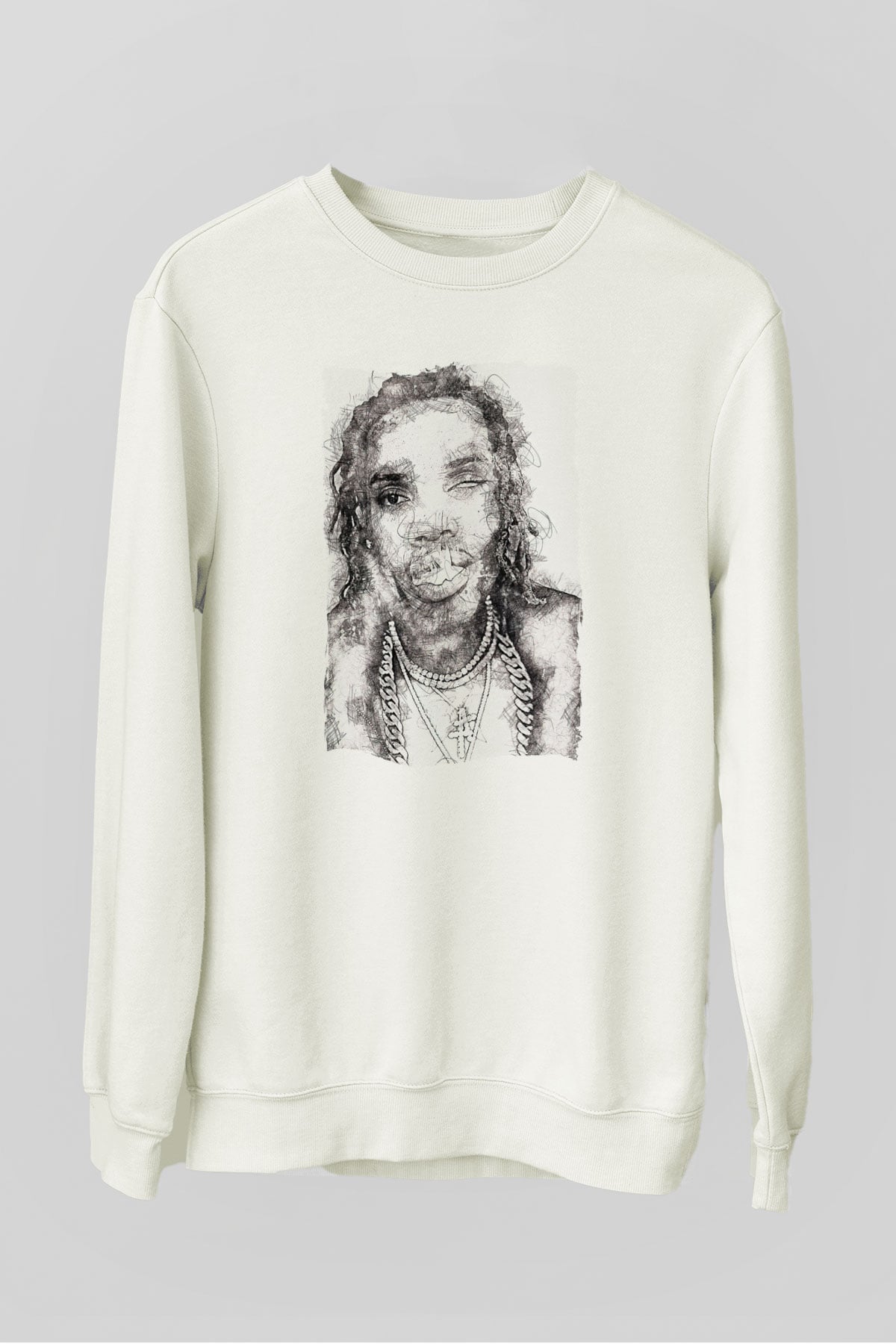 Fetty Wap Beyaz Unisex Sweatshirt