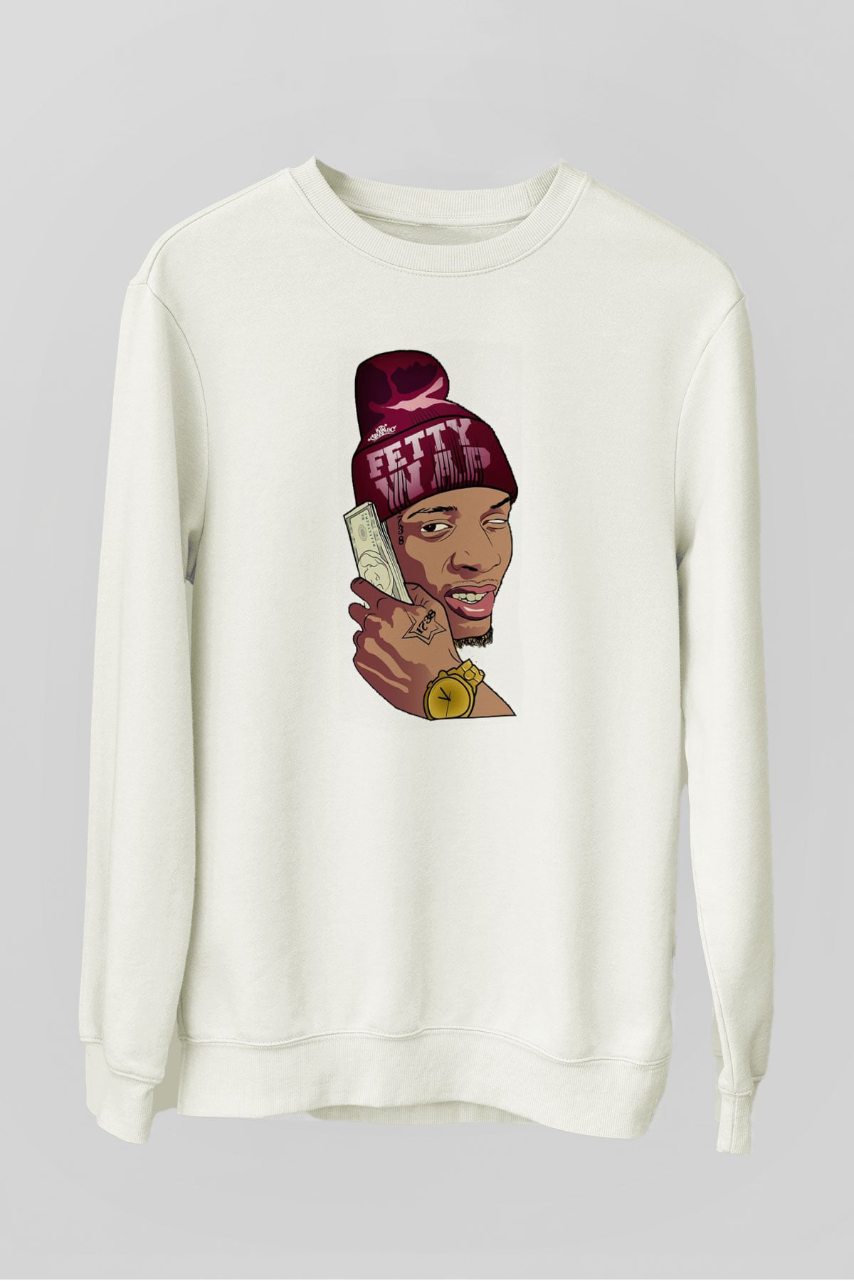 Fetty Wap Beyaz Unisex Sweatshirt