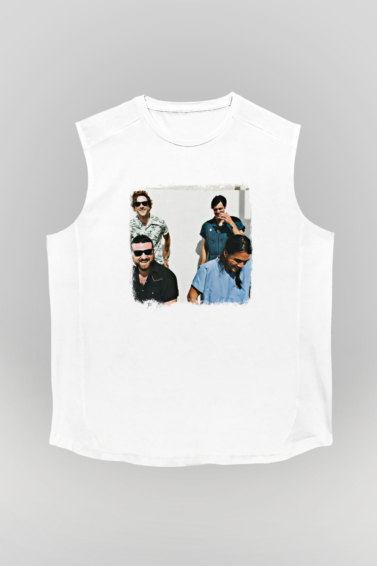 Fidlar Baskılı Unisex Beyaz Kolsuz Tişört