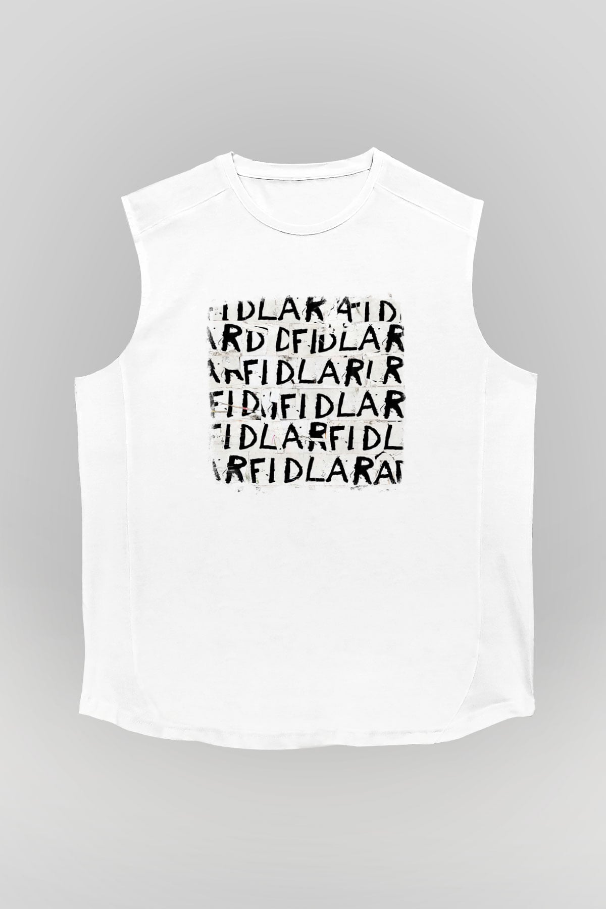 Fidlar Baskılı Unisex Beyaz Kolsuz Tişört