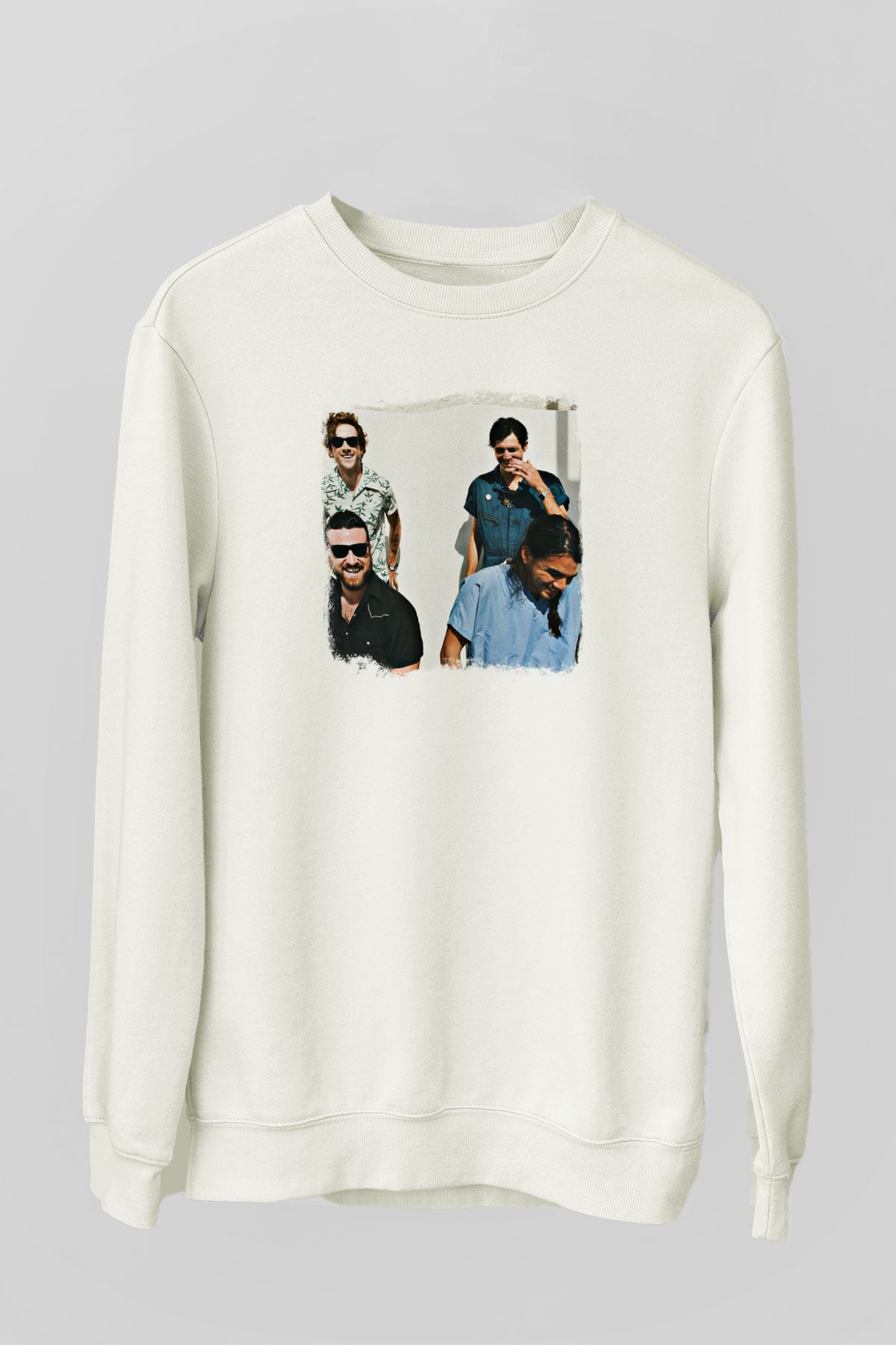 Fidlar Baskılı Unisex Beyaz Sweatshirt