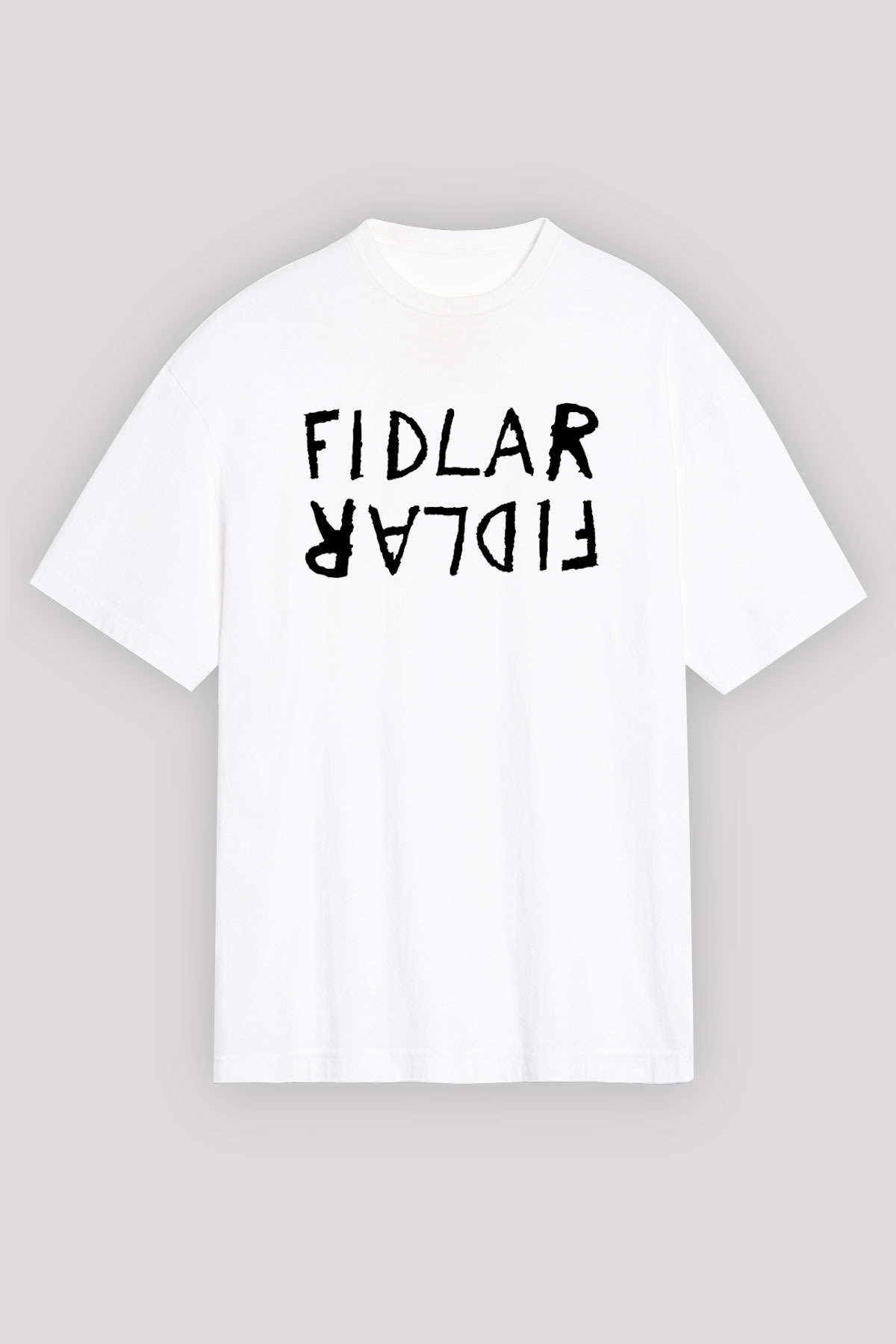 Fidlar Beyaz Unisex Oversize Tişört T-Shirt