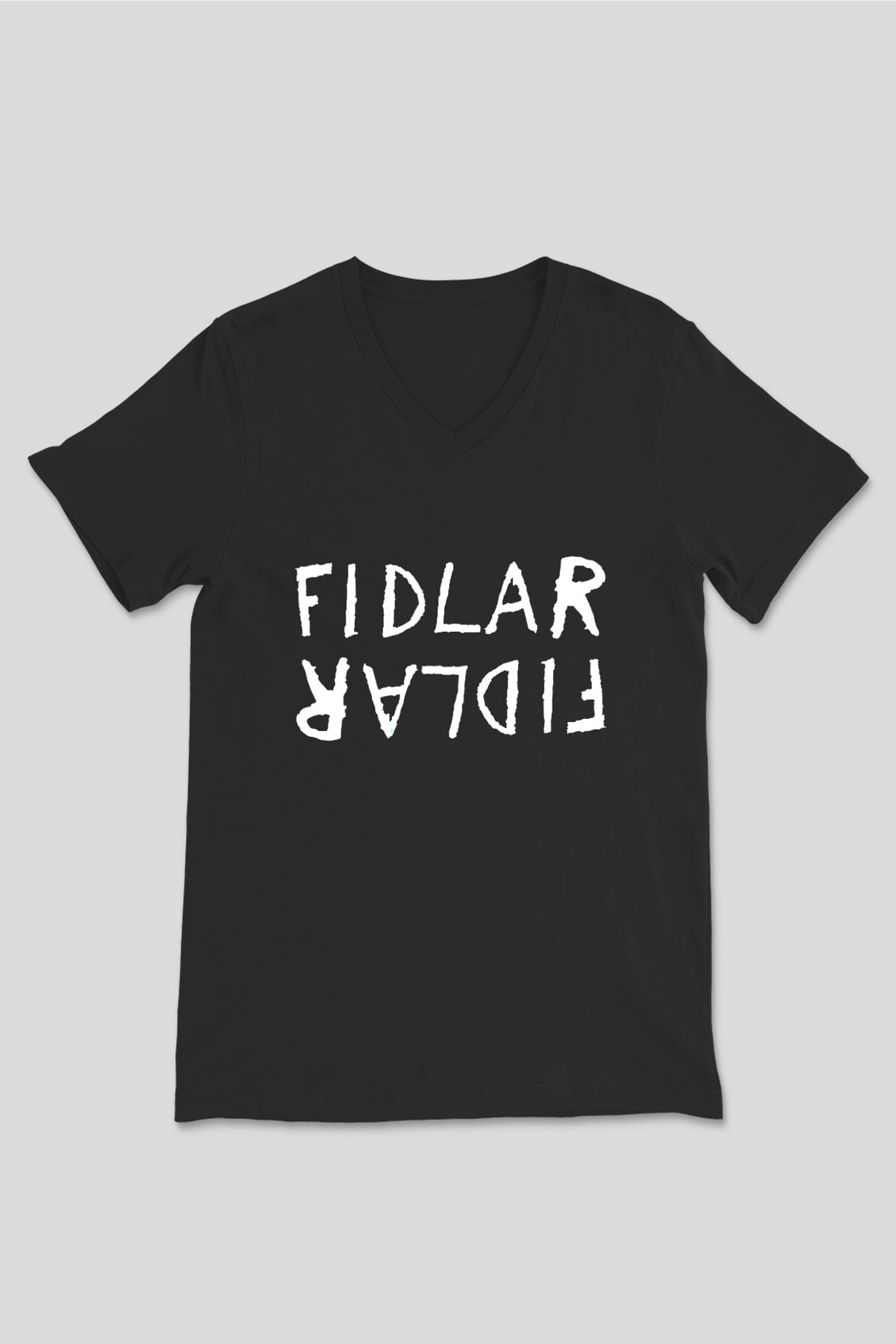Fidlar Siyah Unisex V Yaka Tişört T-Shirt