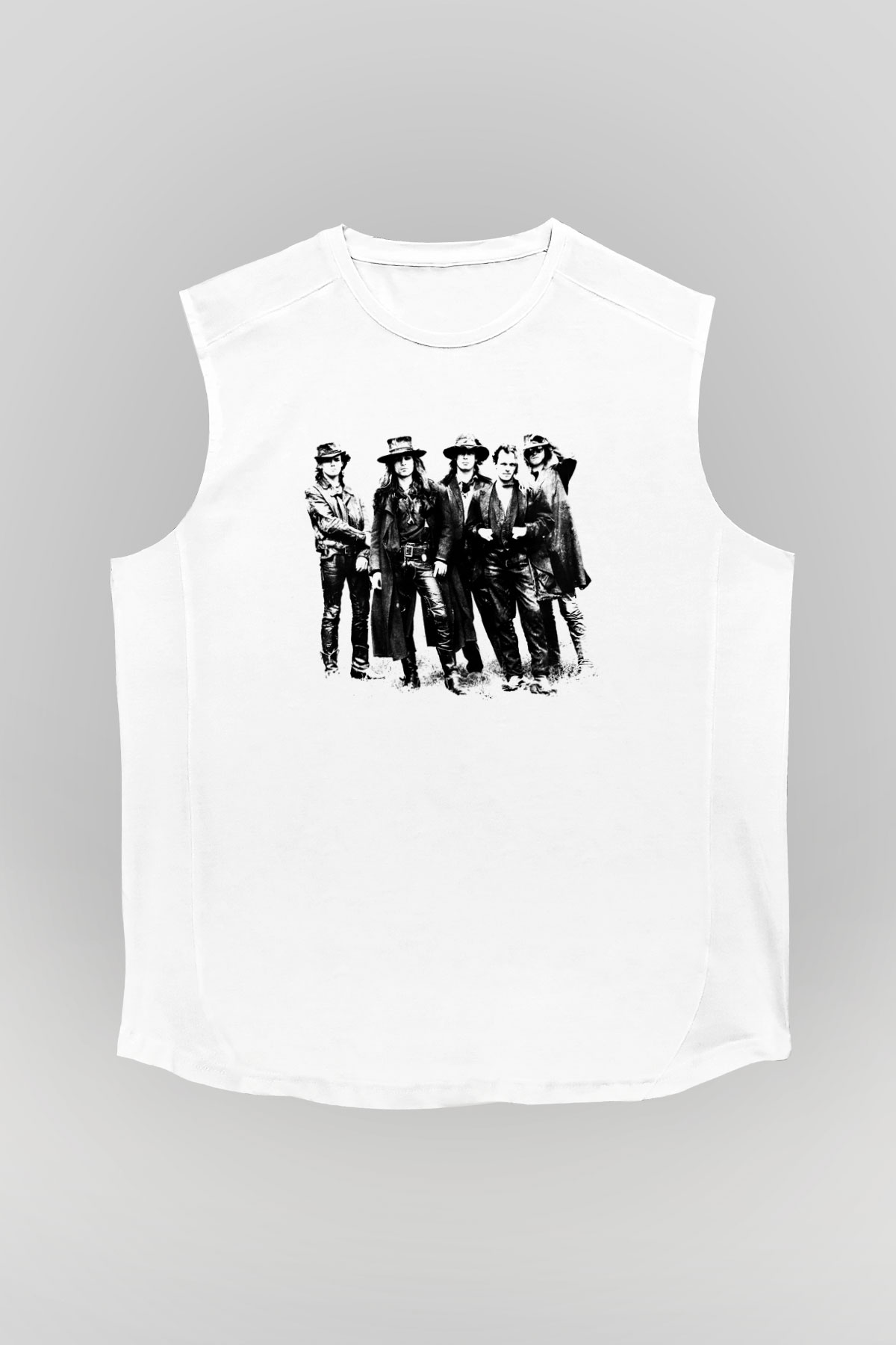 Fields of the Nephilim Baskılı Unisex Beyaz Kolsuz Tişört