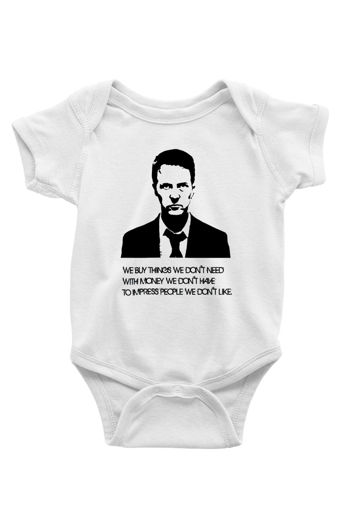 Fight Club Dövüş Klubü Baskılı Beyaz Unisex Bebek Body - Zıbın