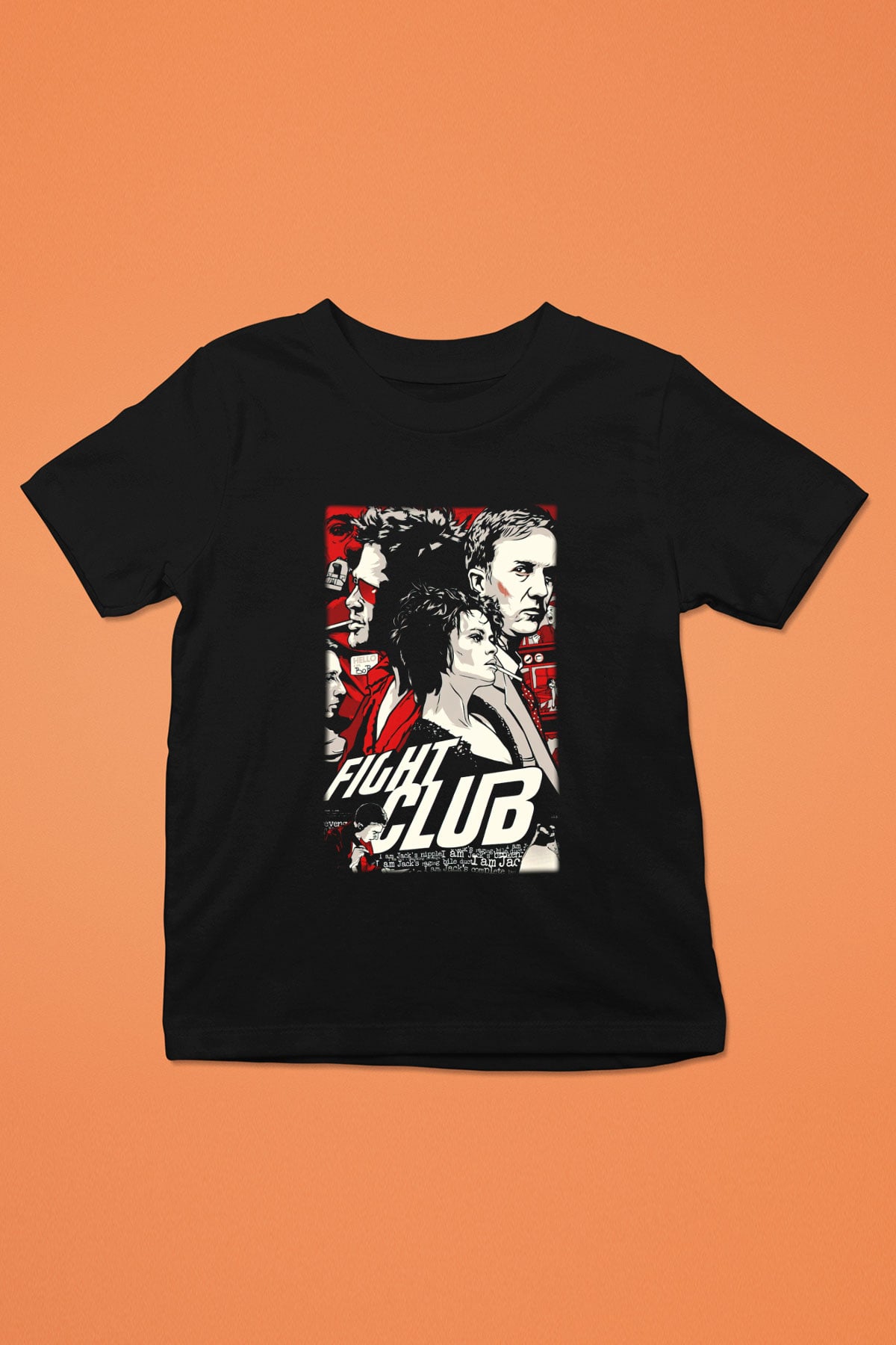 Fight Club Dövüş Klubü Baskılı Siyah Unisex Çocuk Tişört
