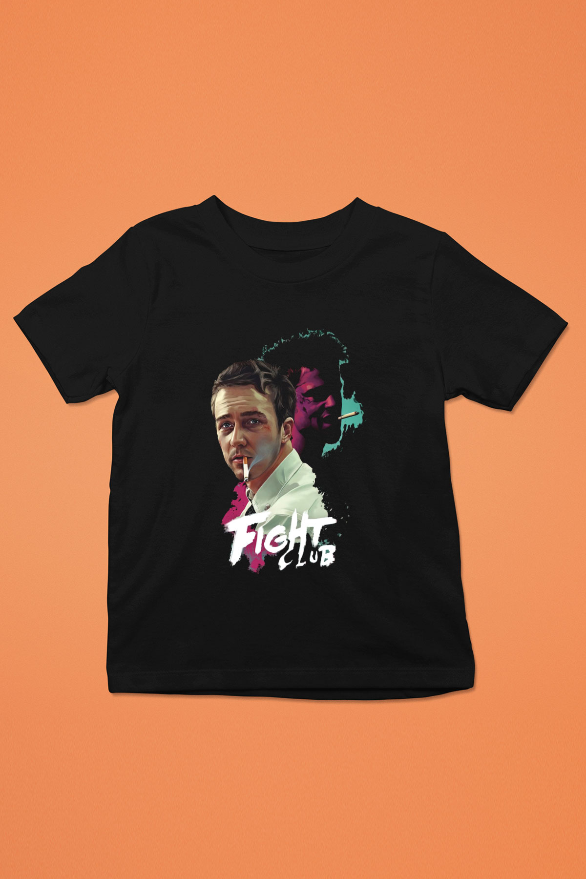 Fight Club Dövüş Klubü Baskılı Siyah Unisex Çocuk Tişört